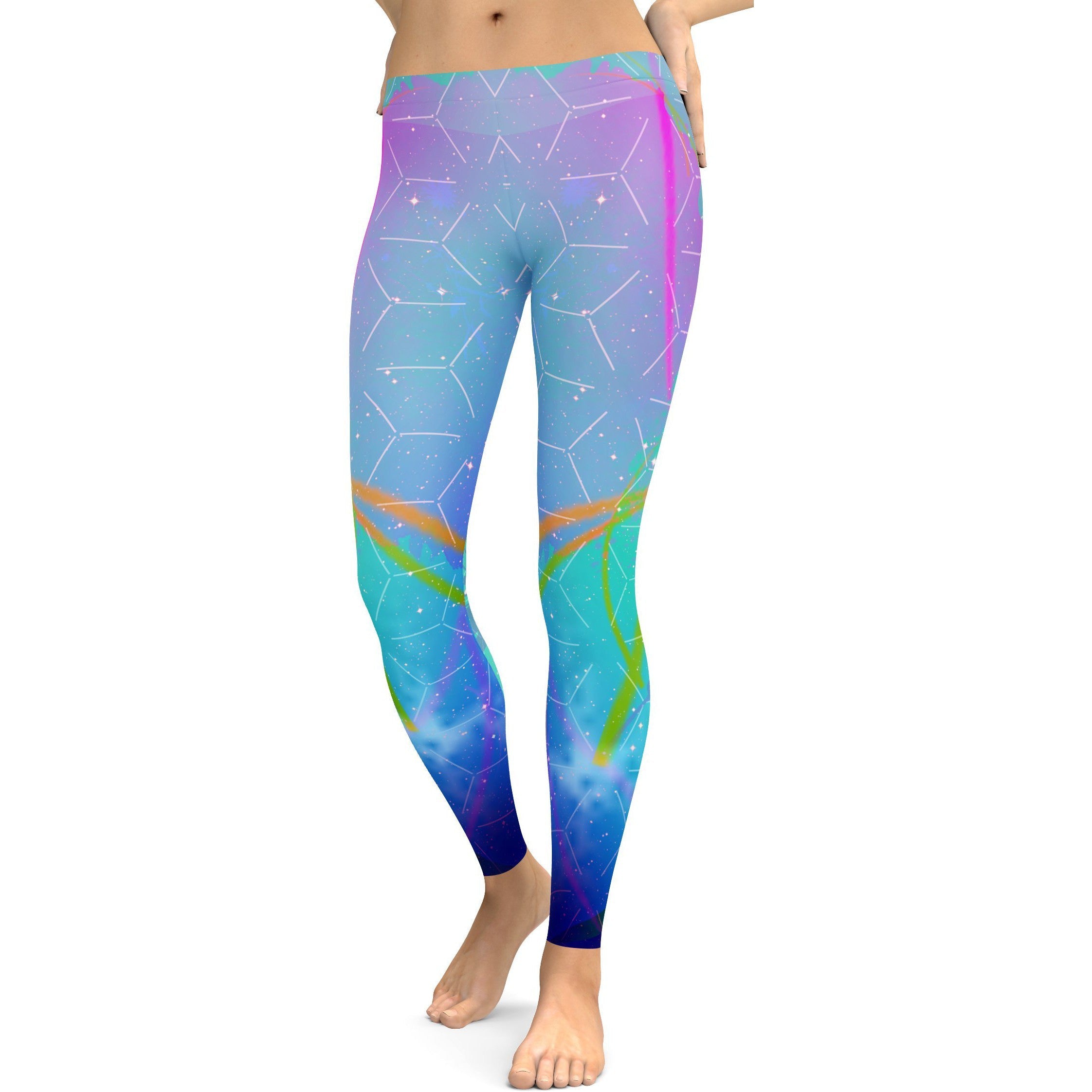 Light Colorful Rave Leggings - GearBunch Leggings / Yoga Pants