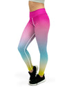 Ombre Pink to Yellow Yoga Pants