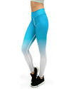 Ombre Sky Blue to White Yoga Pants - Gearbunch