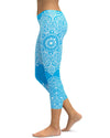 Cyan blue Mandala Capris - GearBunch