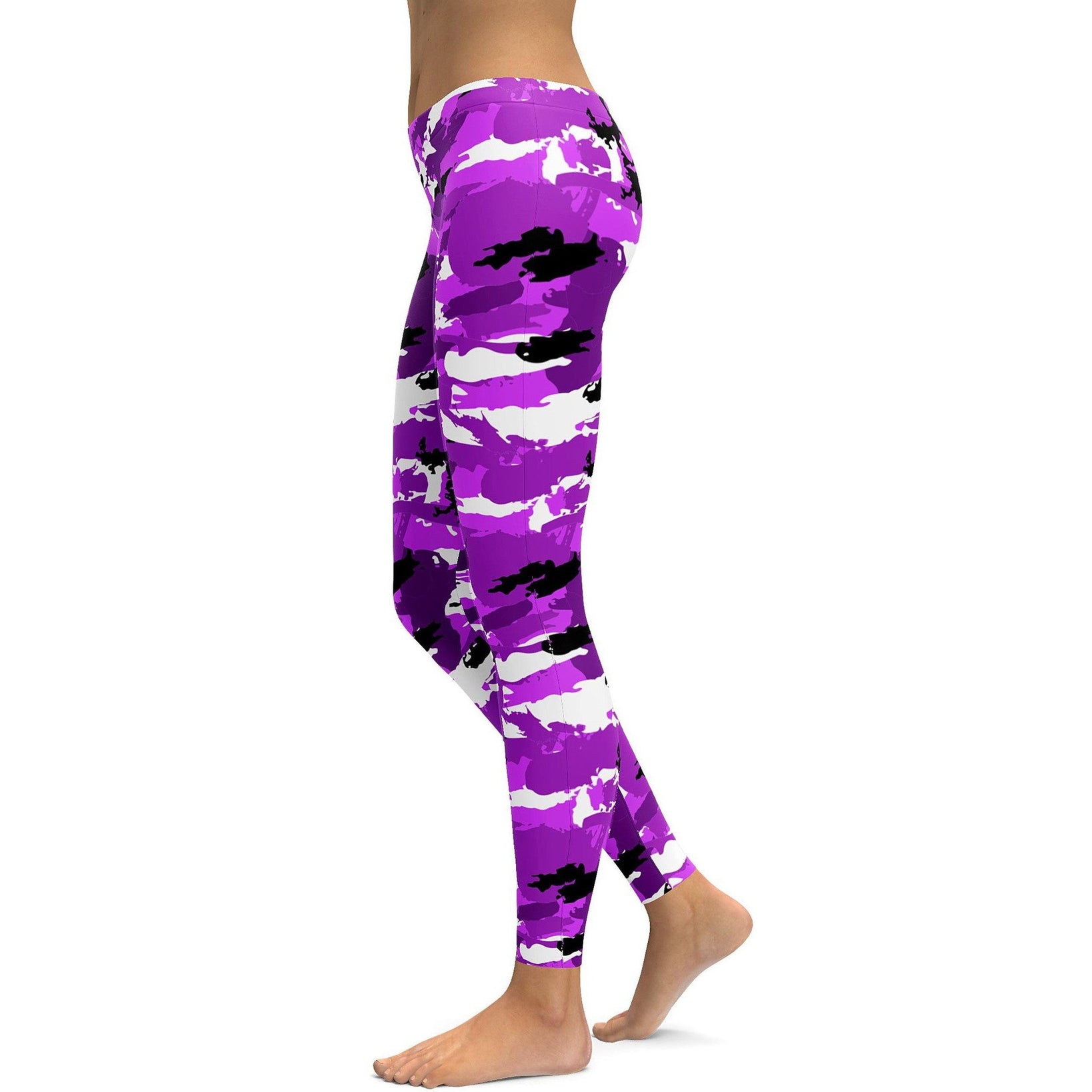 Purple Camo Leggings - GearBunch Leggings / Yoga Pants