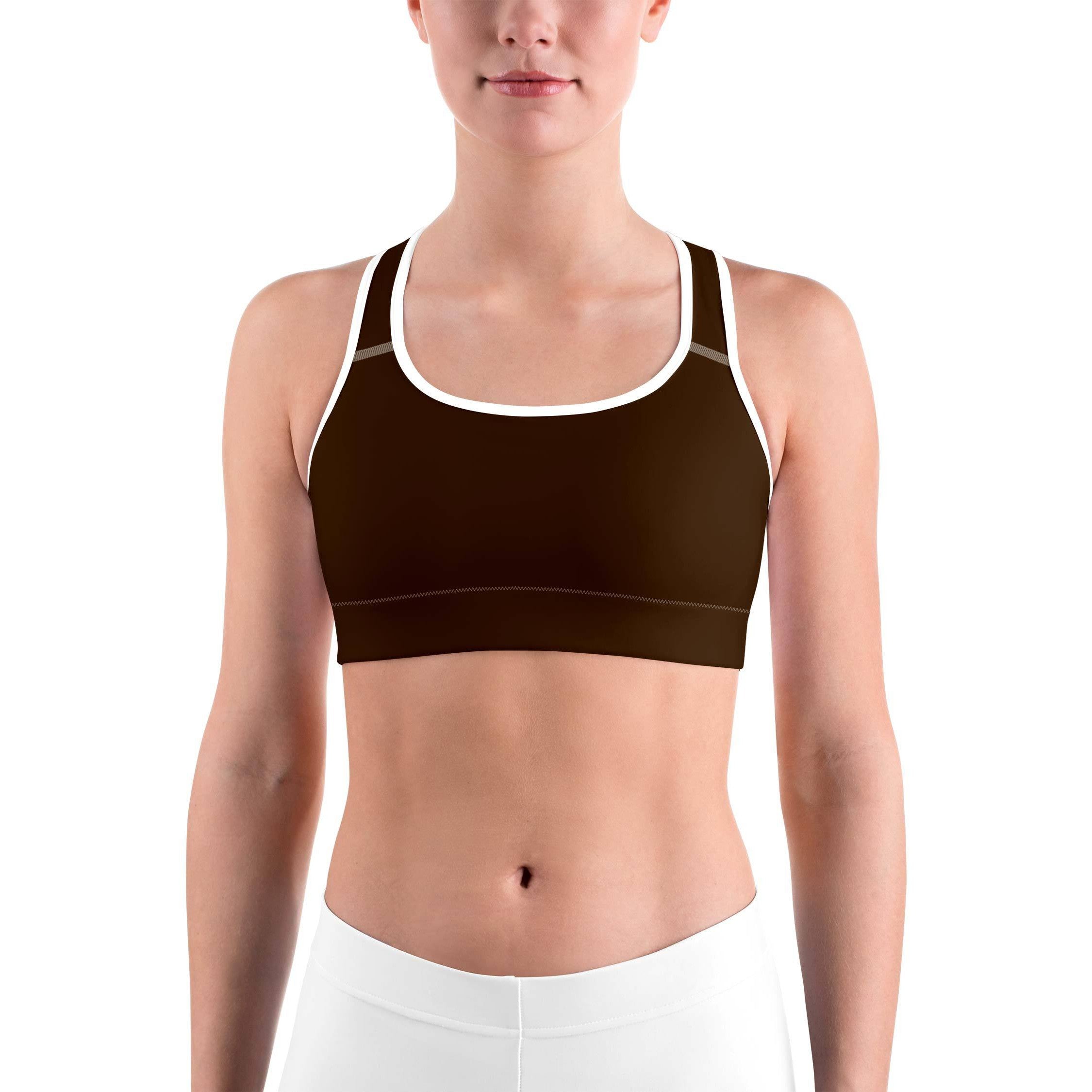 Solid Chocolate Brown Sports bra | GearBunch