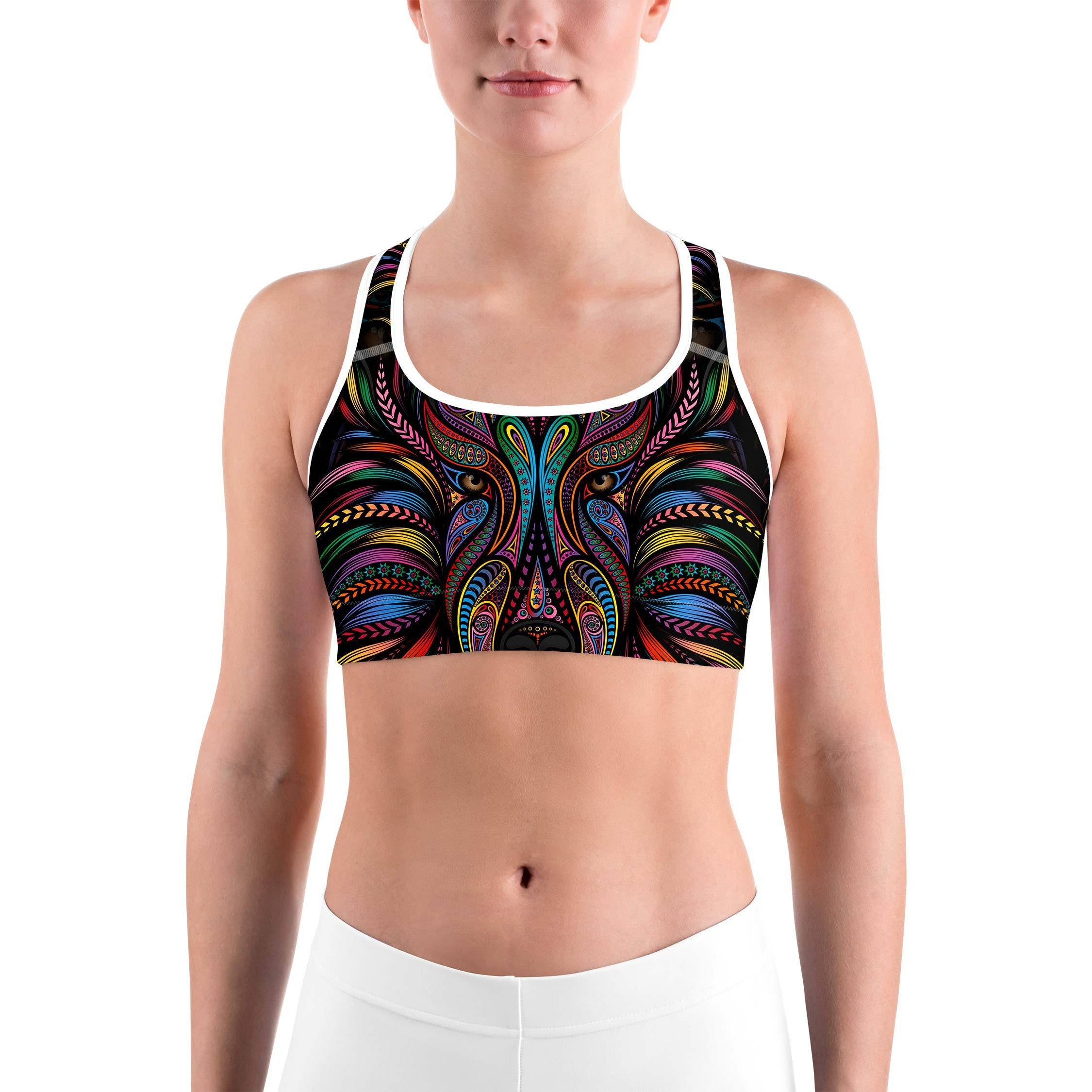 Colorful Wolf Sports bra