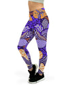 Purple Batik Floral Yoga Pants Gearbunch