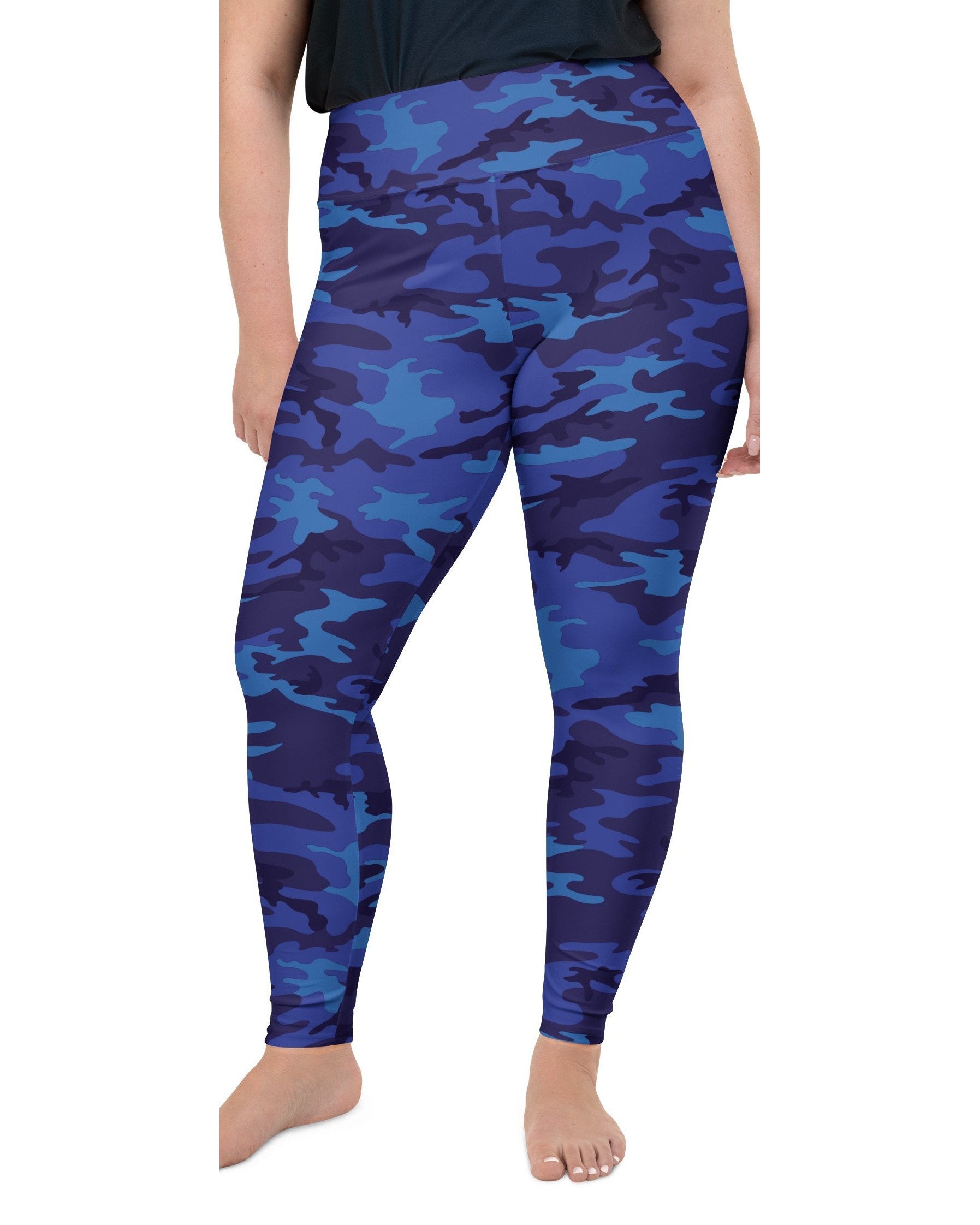 Blue Camo Plus Size Leggings Gearbunch