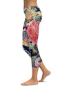 Women's oriental floral capris front view