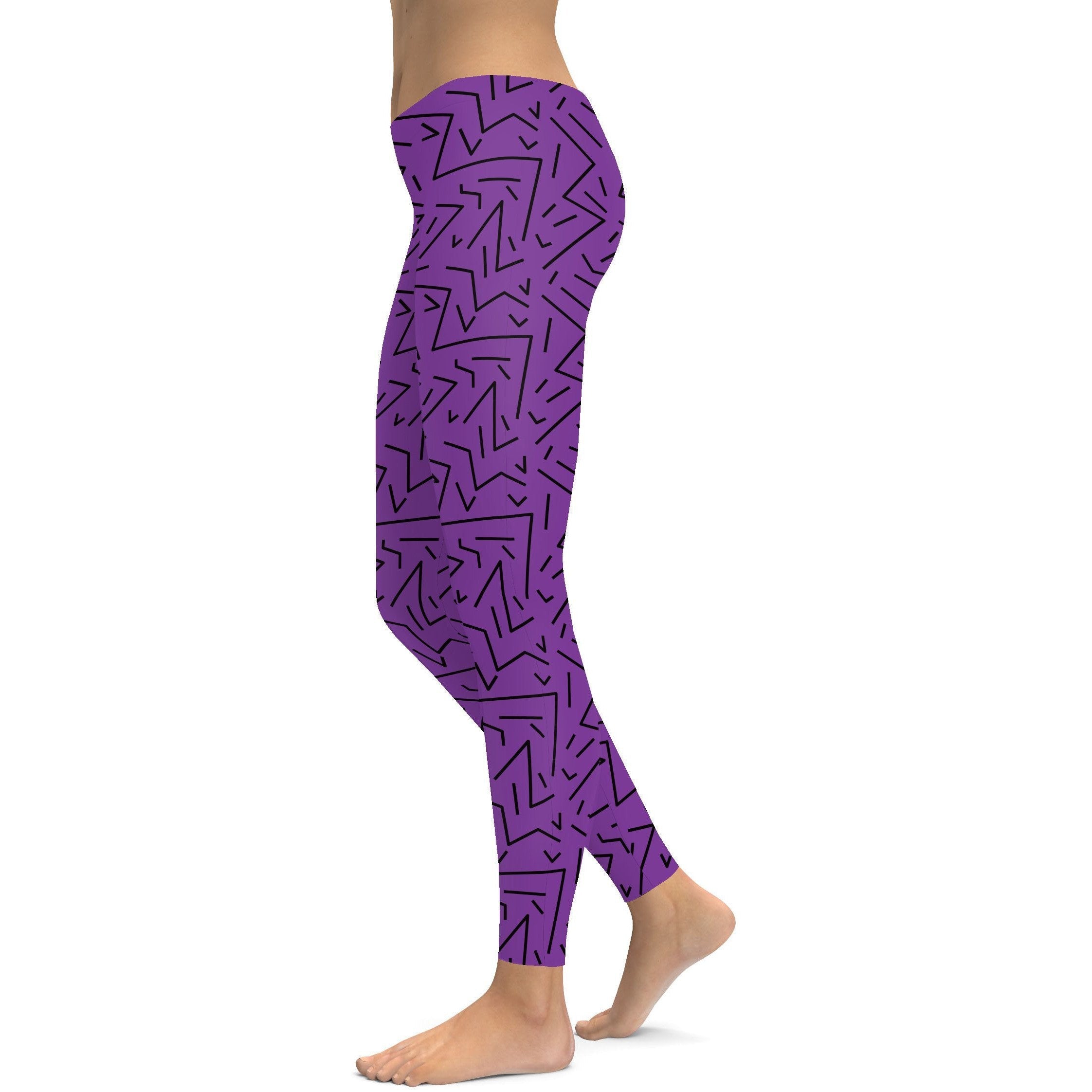 Purple Black Line Leggings Gearbunch