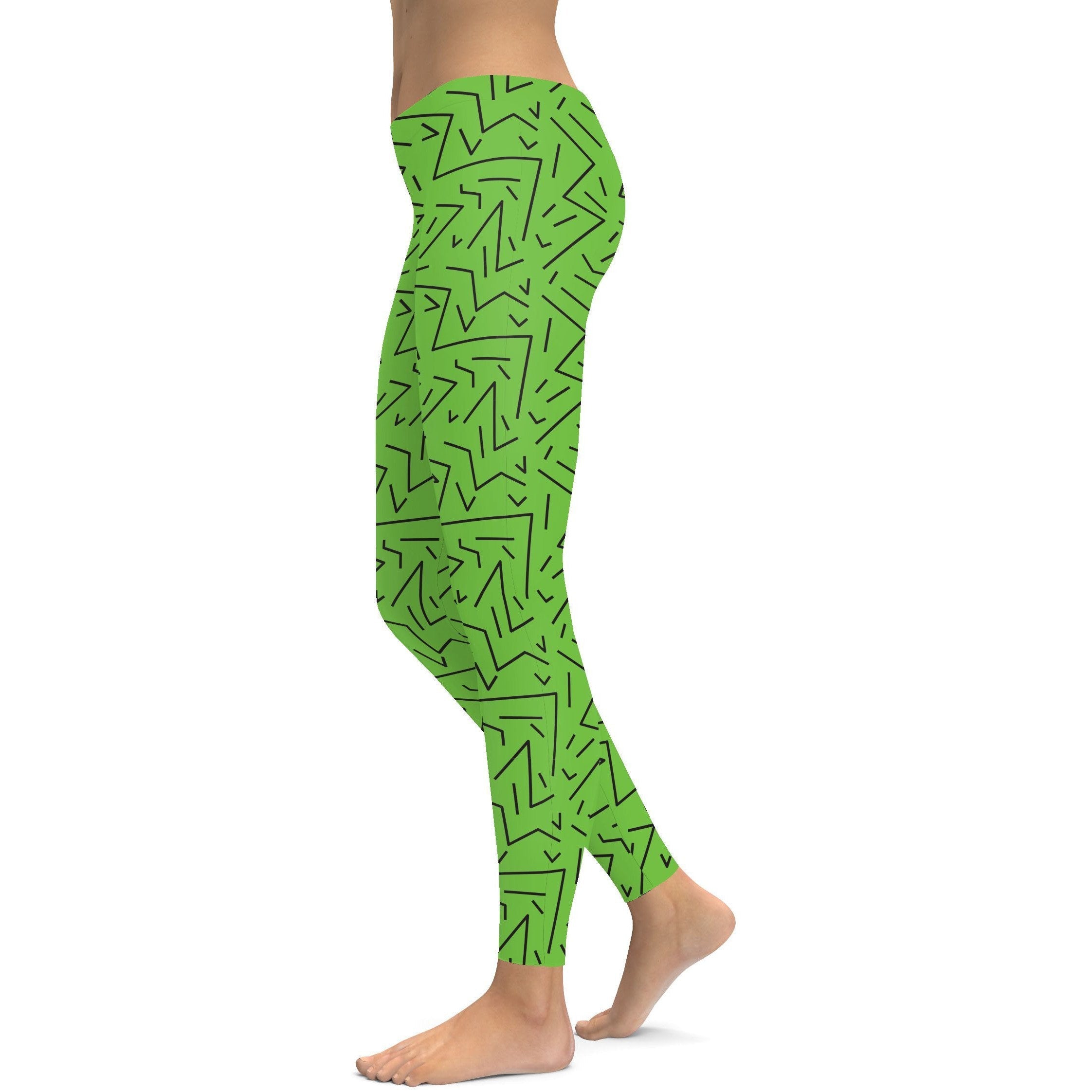 Green Black Line Leggings Gearbunch