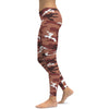 Womens Workout Yoga Brown Camo Leggings Brown/White | Gearbunch.com