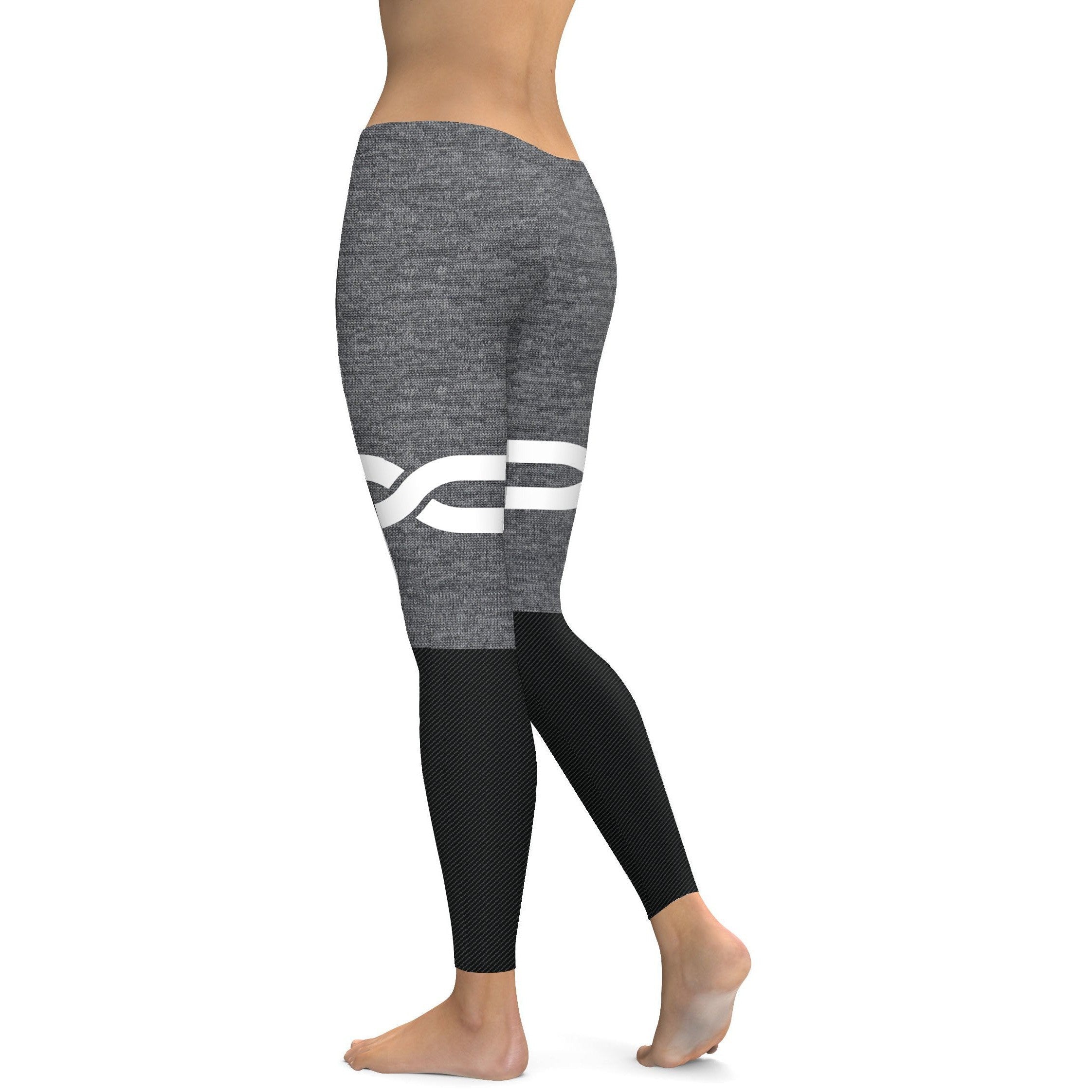 Grey and Black Infinity Leggings - Gearbunch