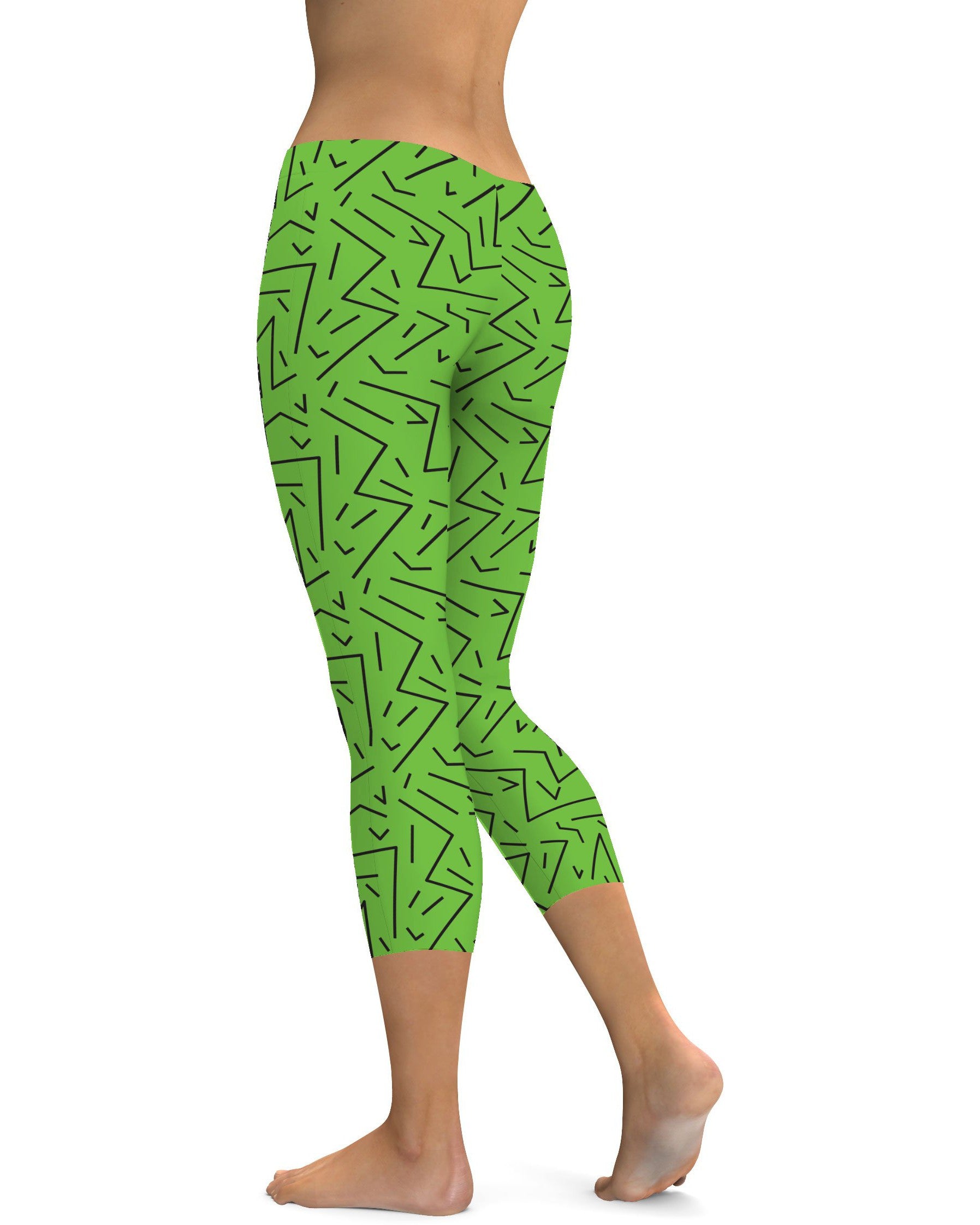 Green Black Line Capris Gearbunch