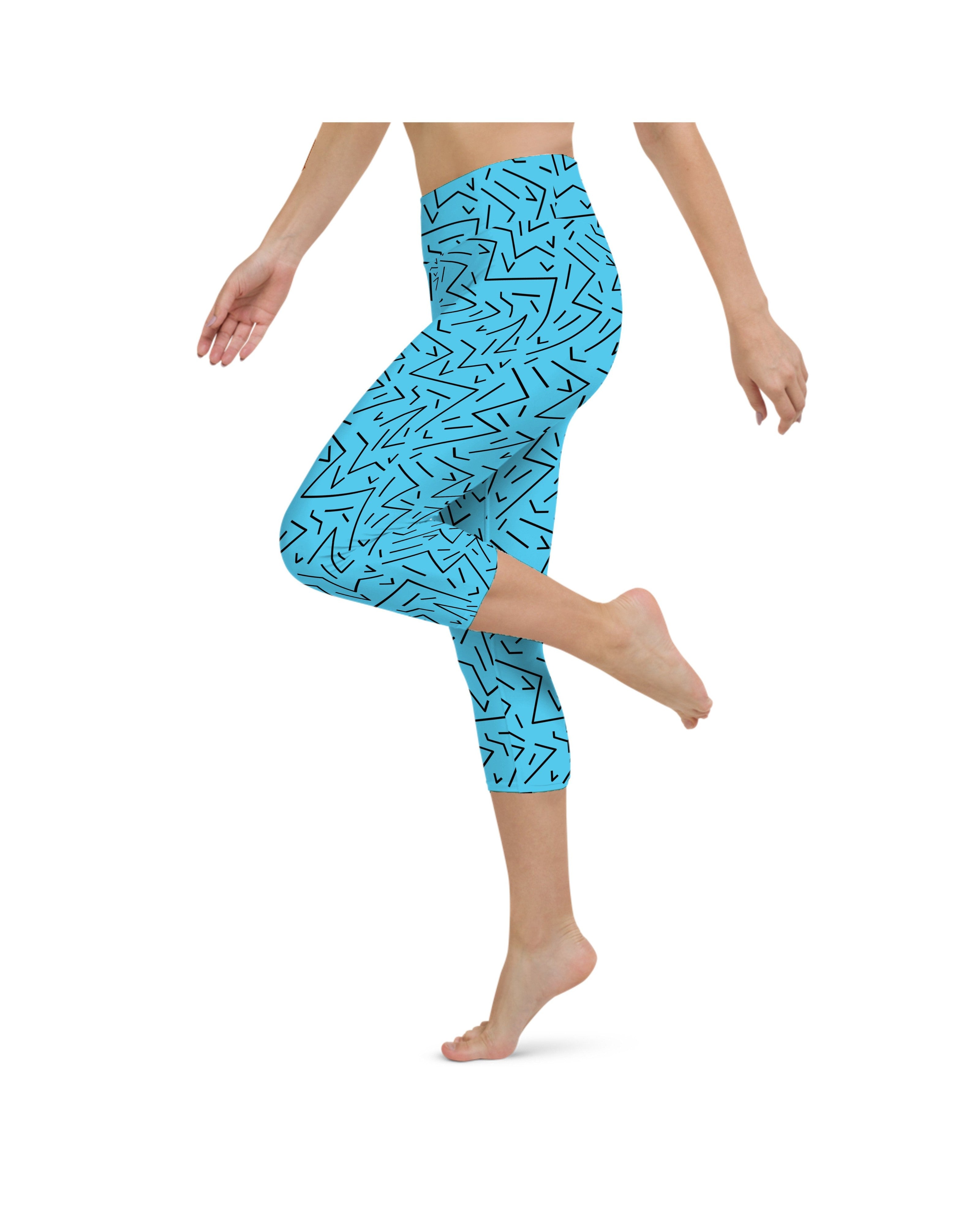 Aqua Black Line Yoga Capris Gearbunch