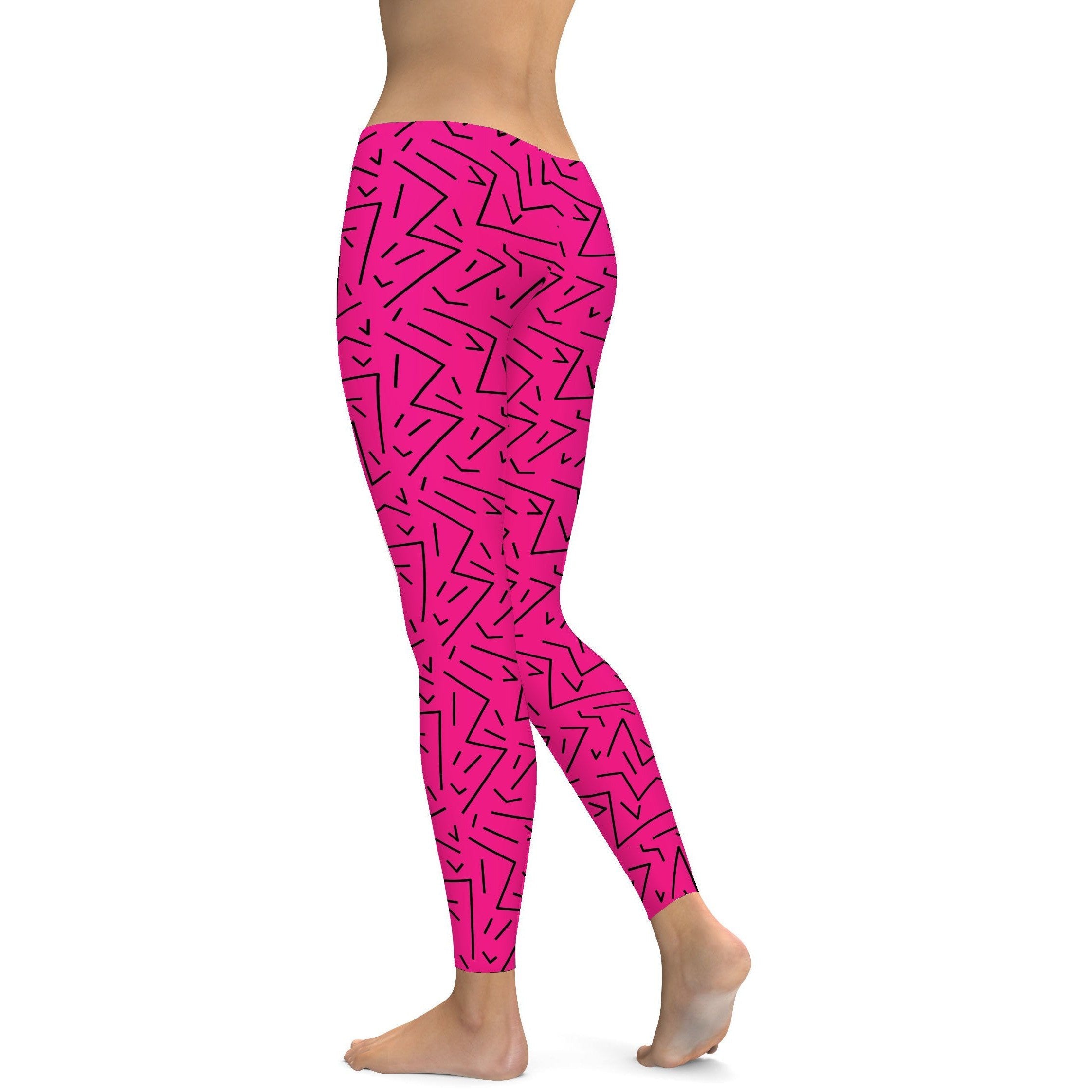 Pink Black Line Leggings Gearbunch