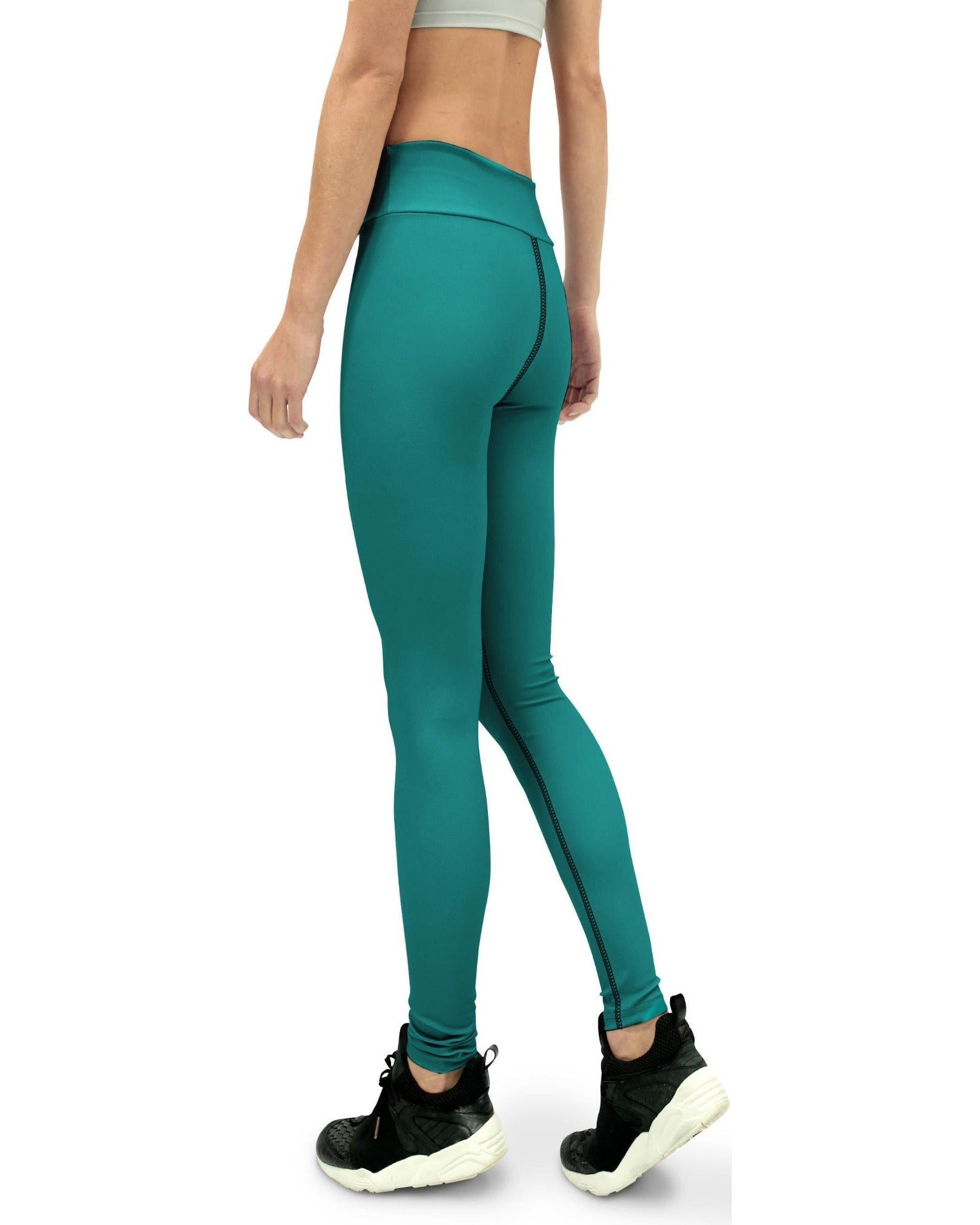 Solid Teal Yoga Pants | Gearbunch