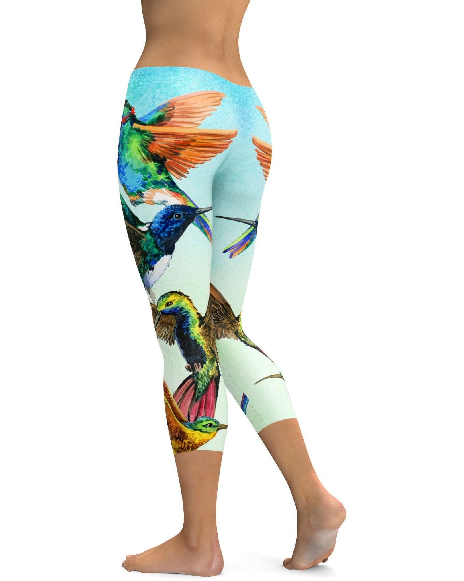 Watercolor Hummingbird Capris | GearBunch