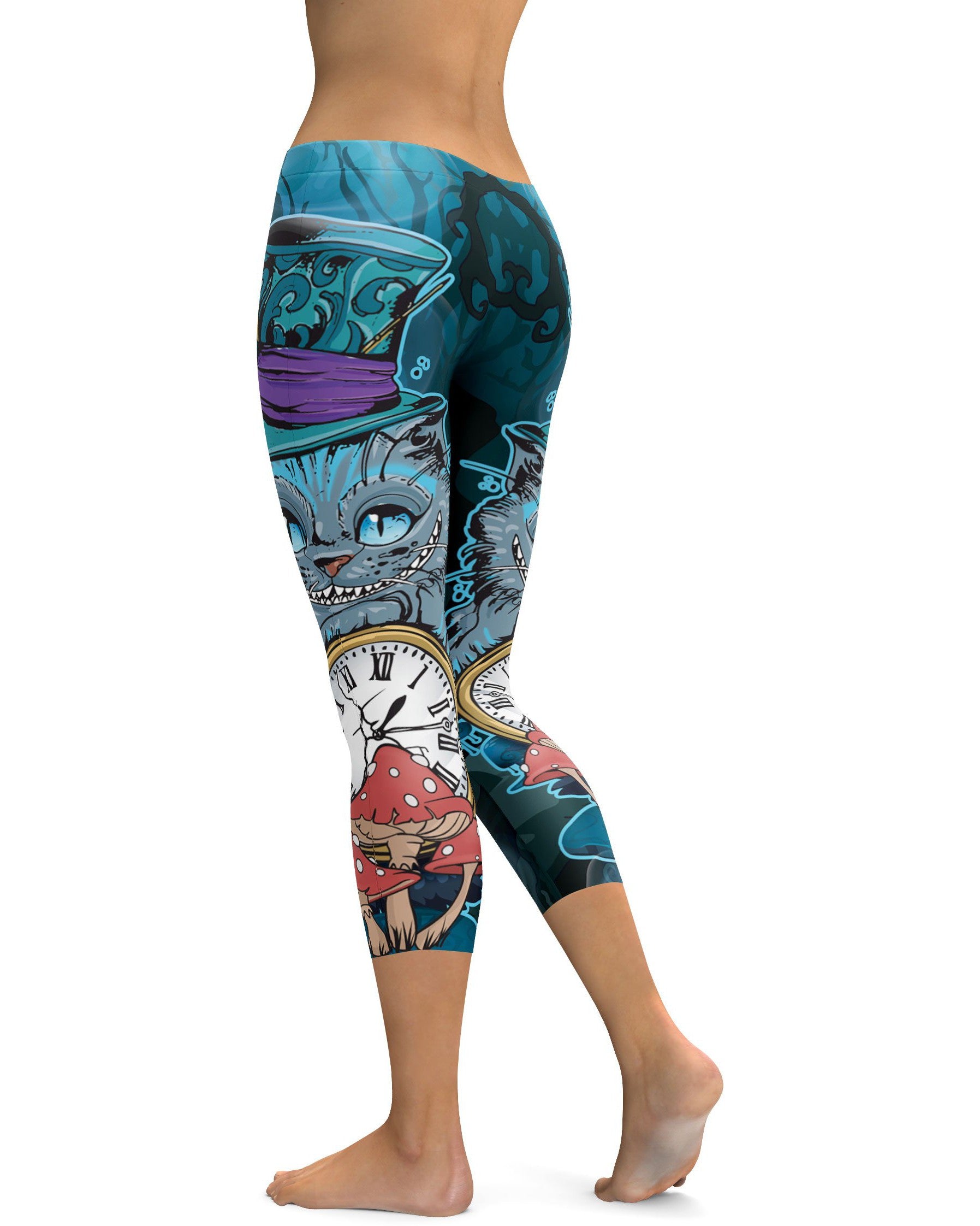 Cheshire Cat Capris - GearBunch Leggings / Yoga Pants