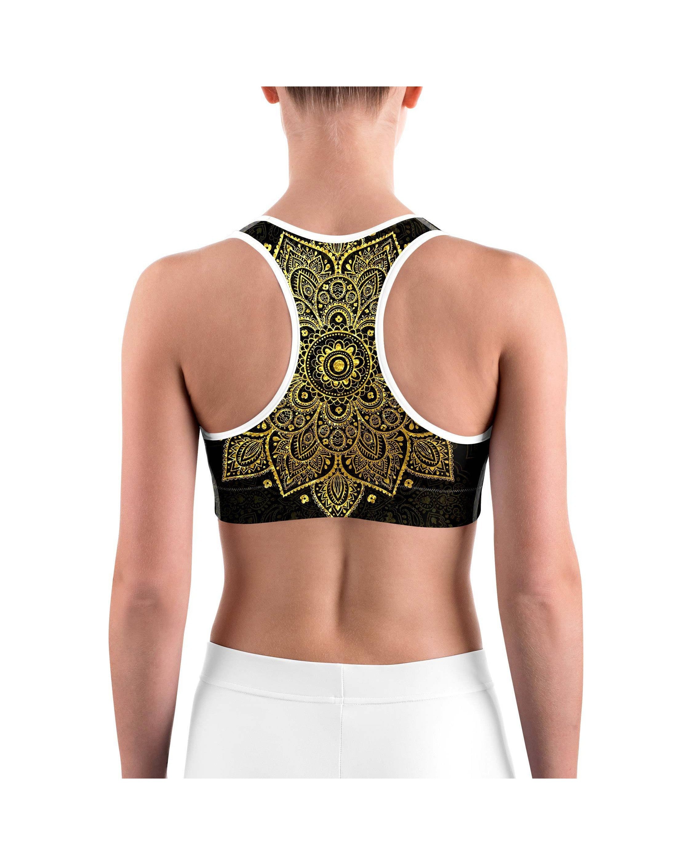 Faux Golden Mandala Sports bra