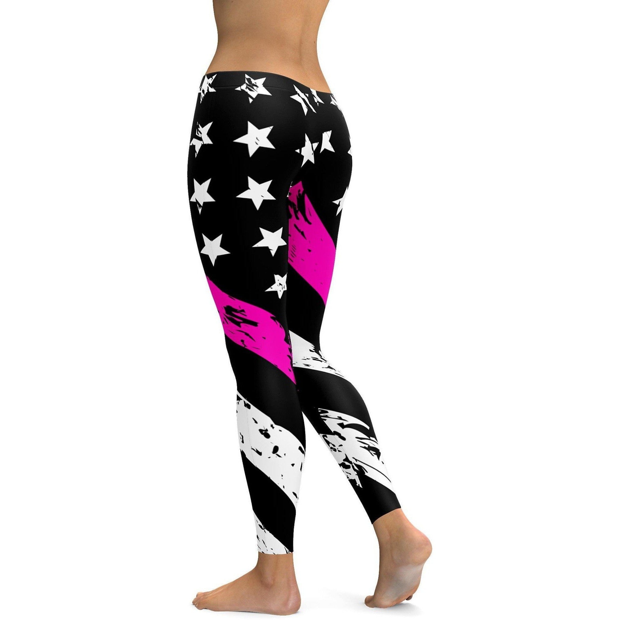 Thin Pink Line Leggings | GearBunch