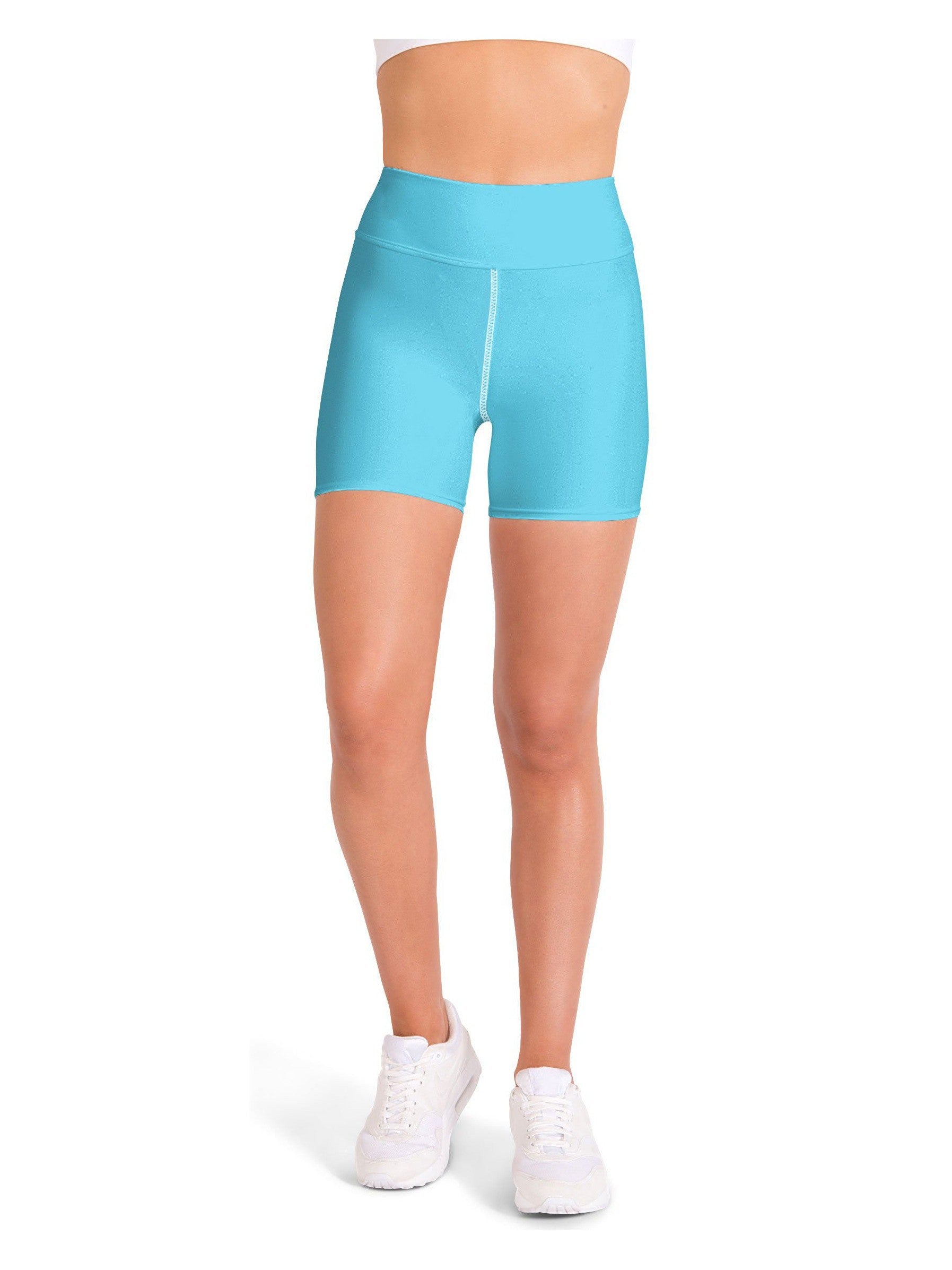 Solid Baby Blue Yoga Shorts Gearbunch