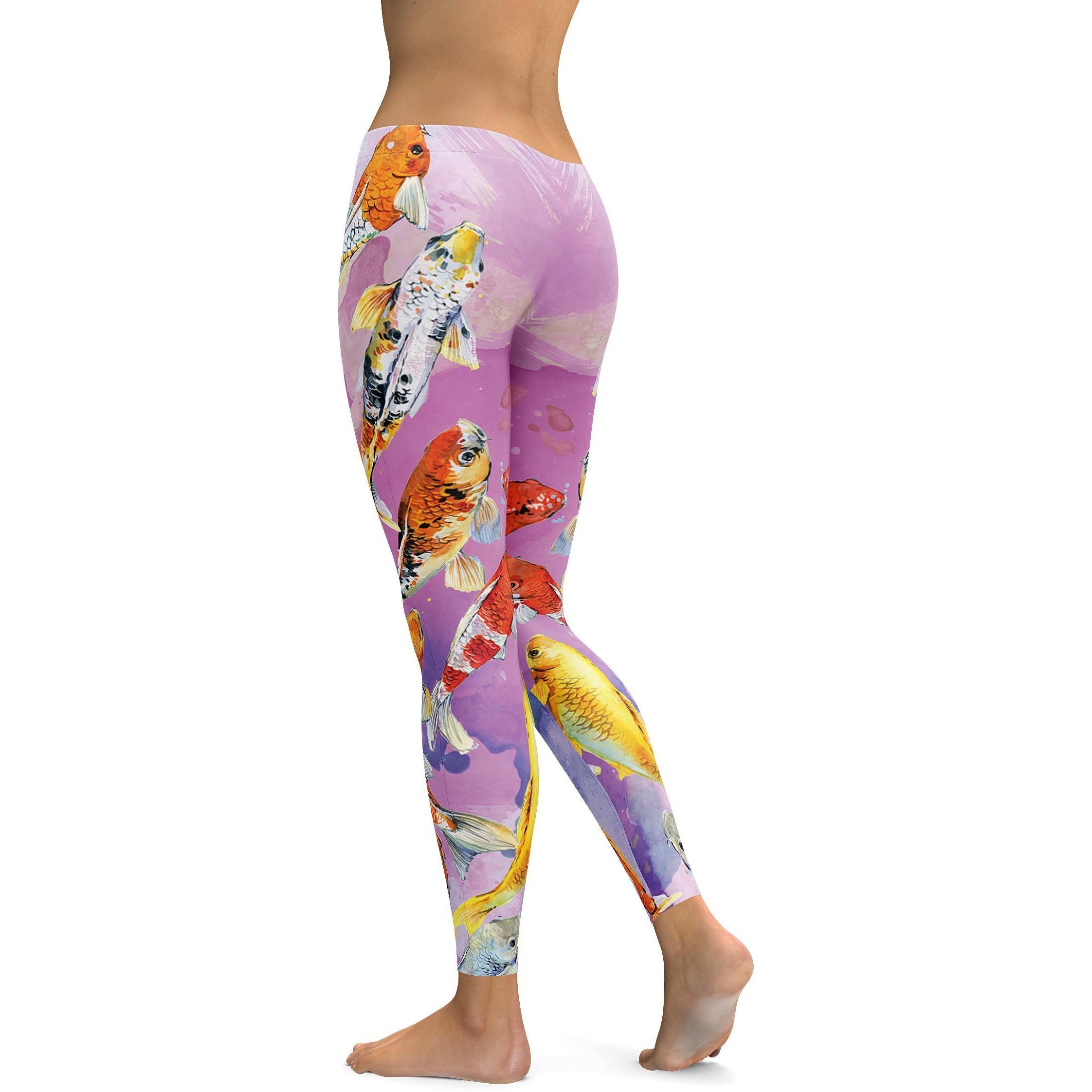 Watercolor Koi Fish Leggings - GearBunch Leggings / Yoga Pants