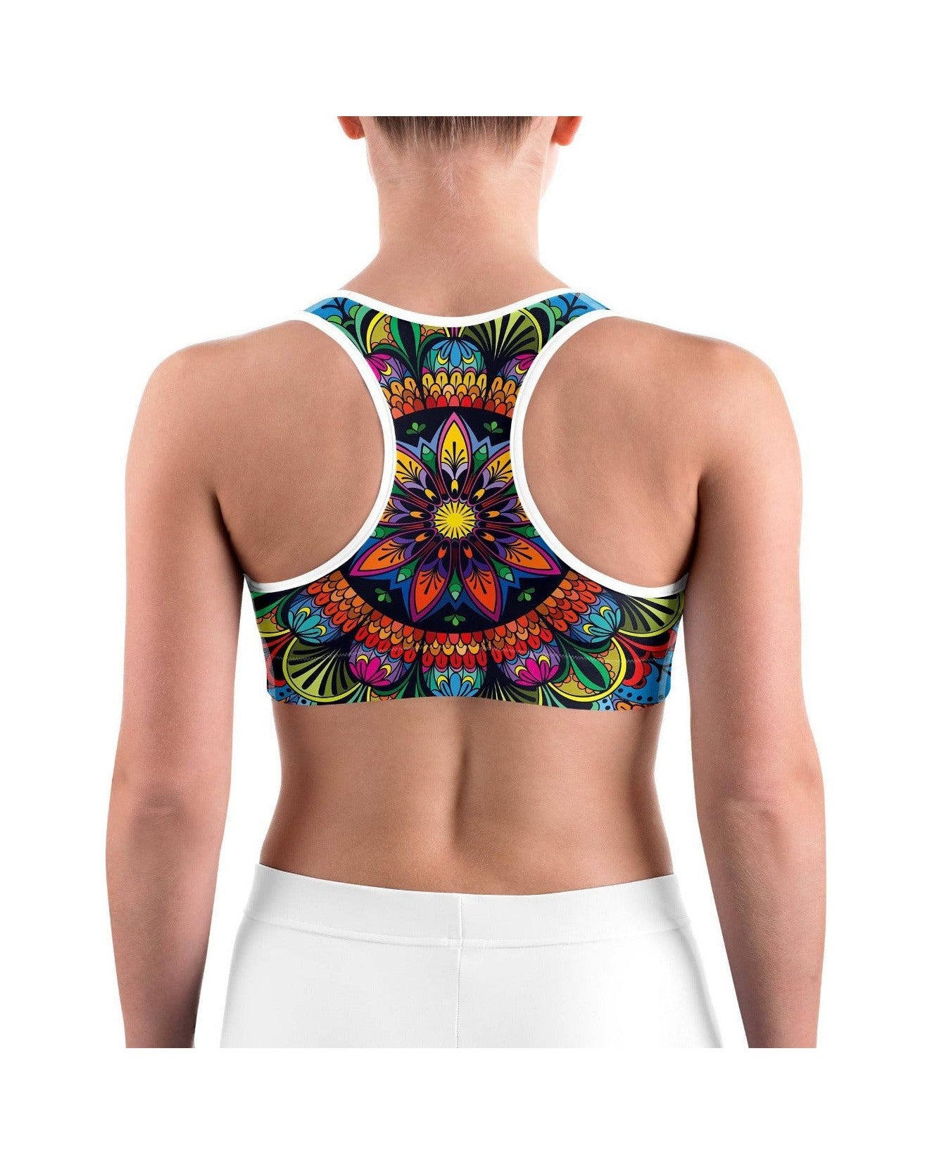 Mandala Sport Print Yoga Pilates Padded Sports Bra - Area F Island Clothing