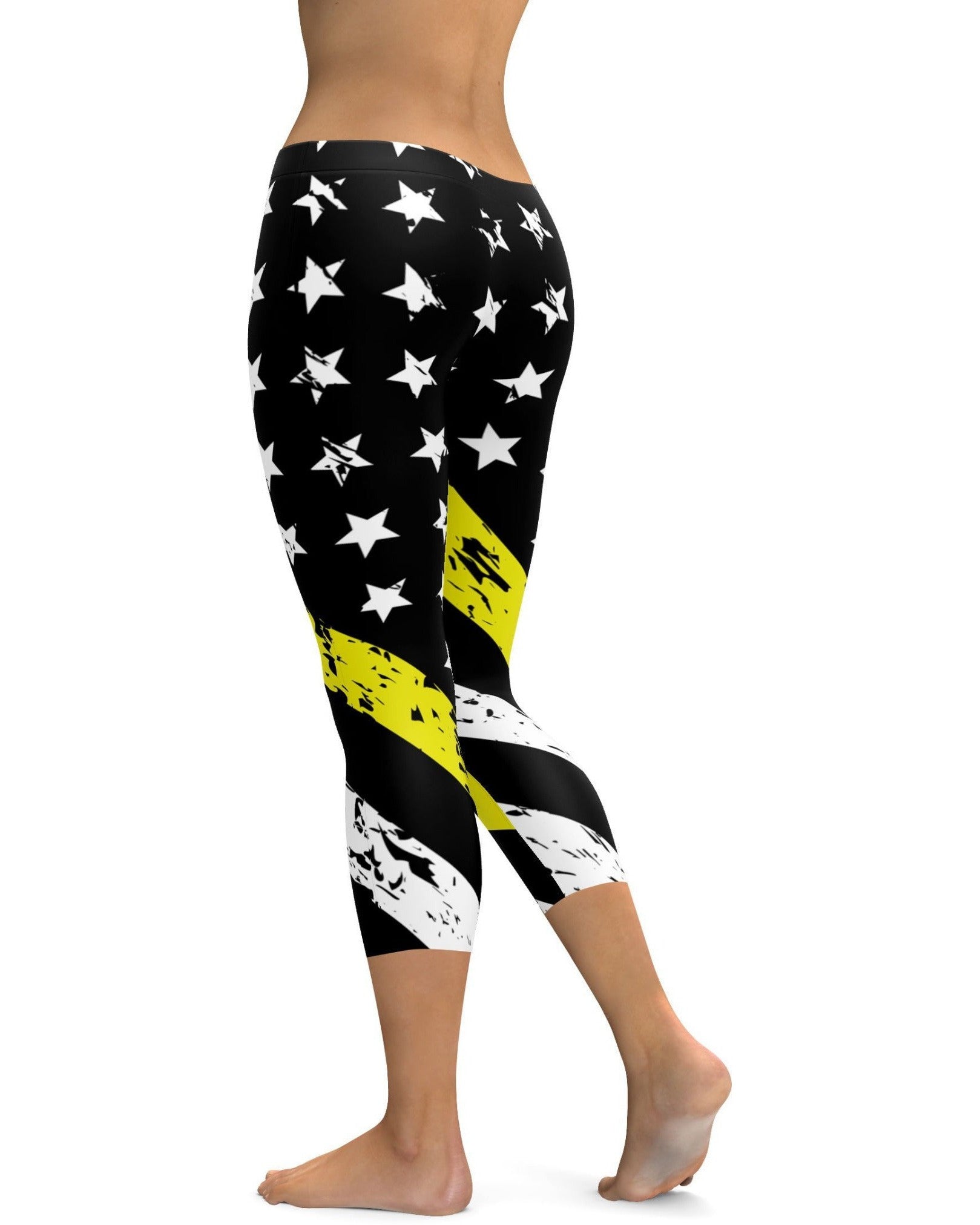 Thin Yellow Line Capris | Gearbunch