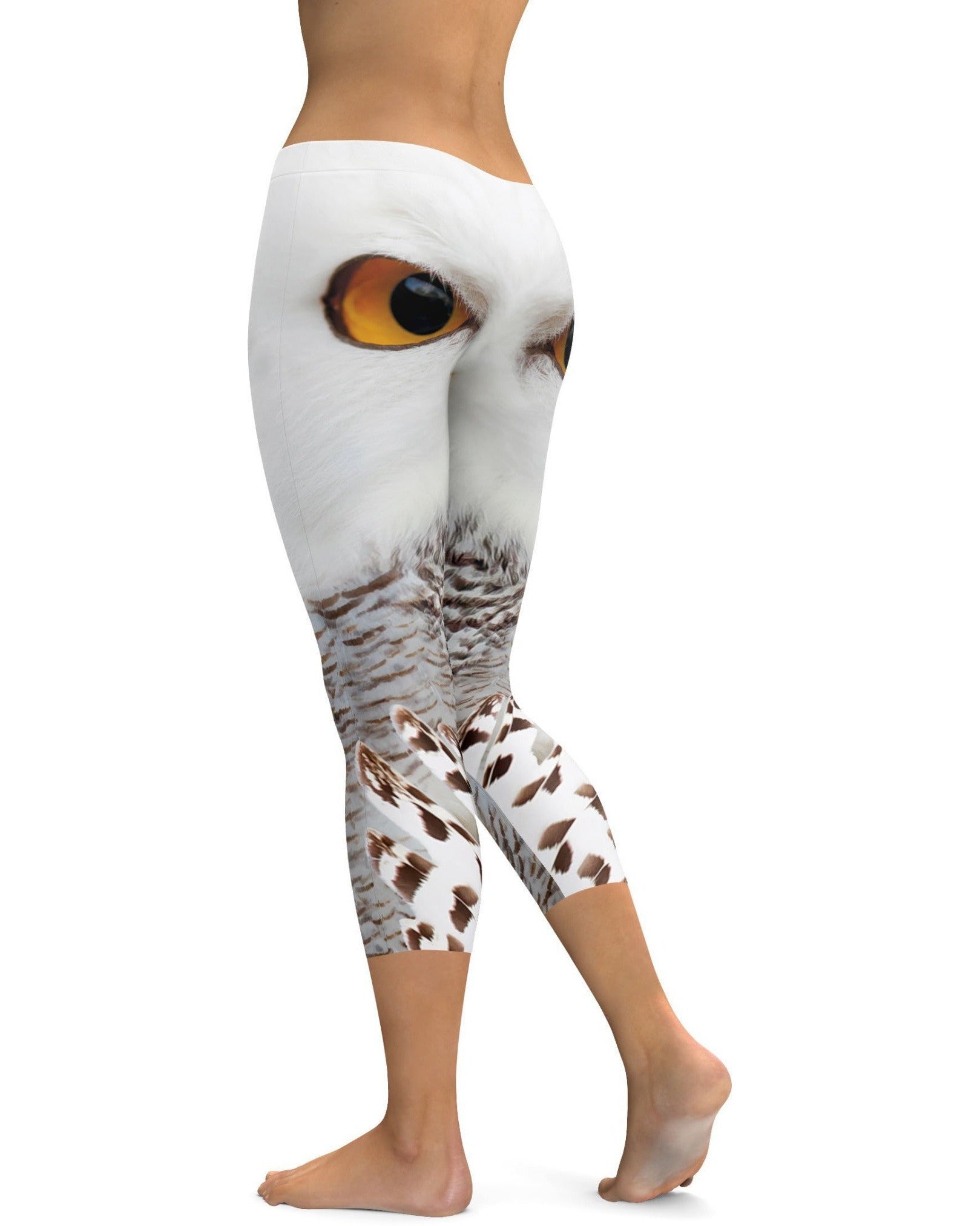 Snowy Owl Eyes Capris | Gearbunch