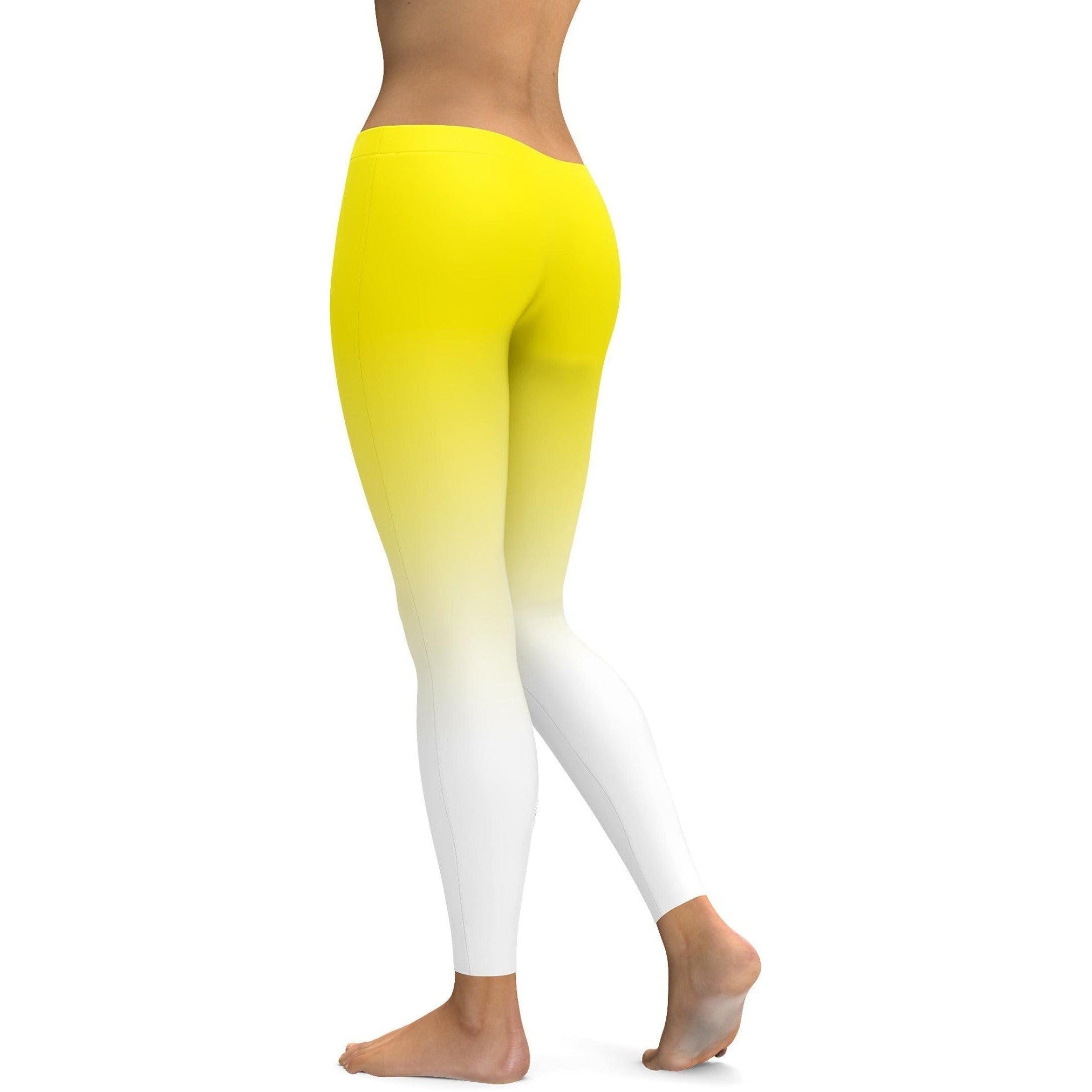 Ombre Yellow to White Leggings | GearBunch