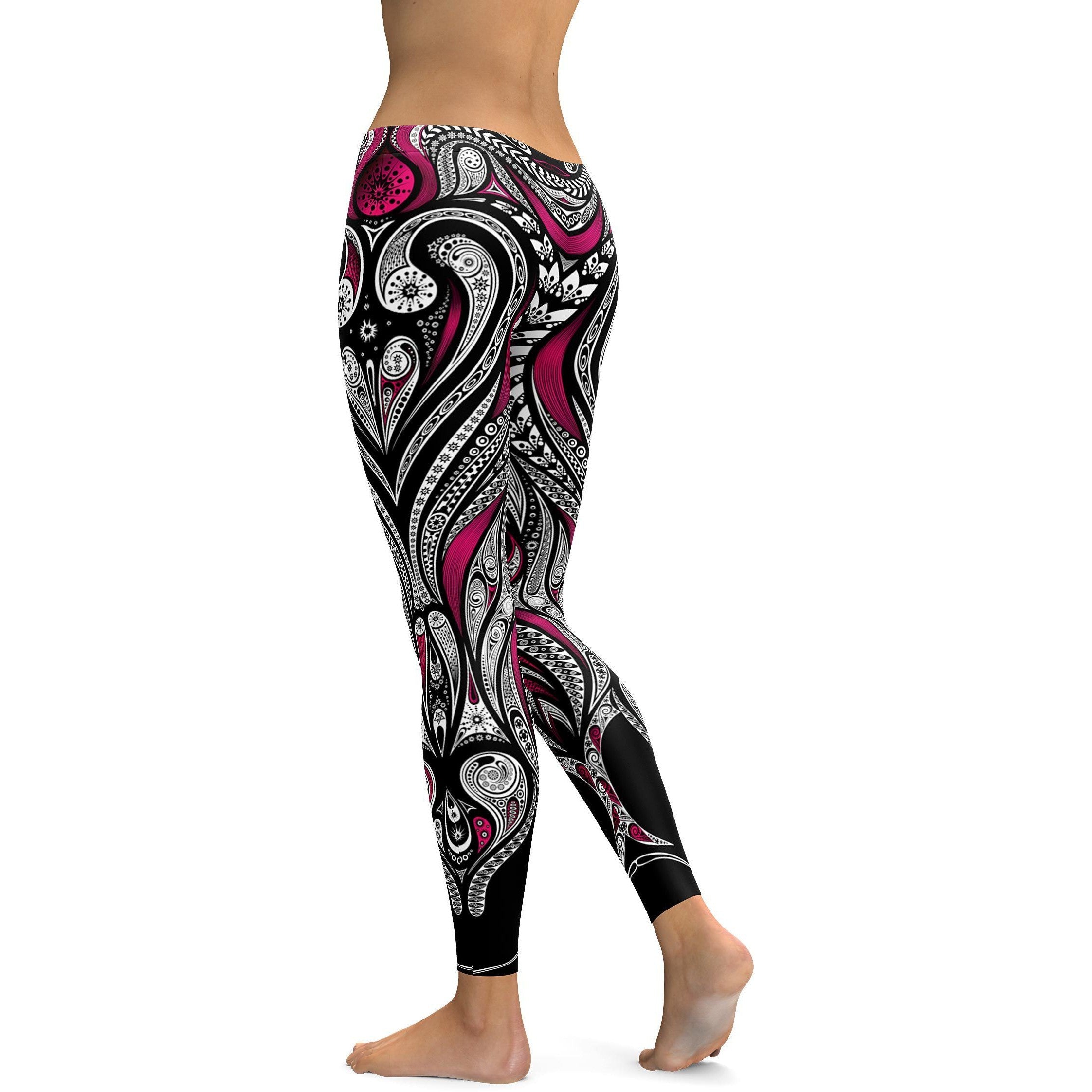 Pink Ornament Pattern Leggings