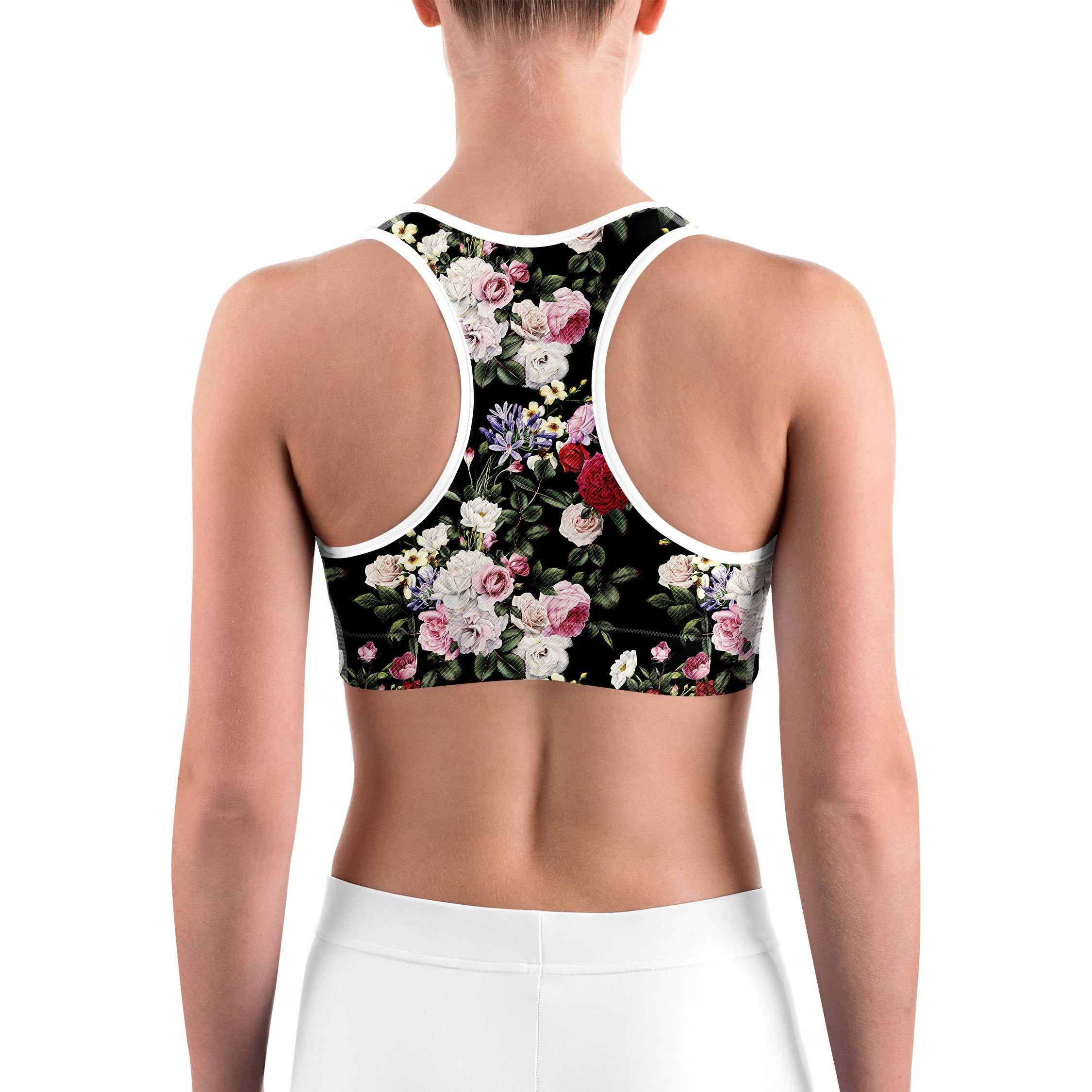 Colorful Roses Sports bra