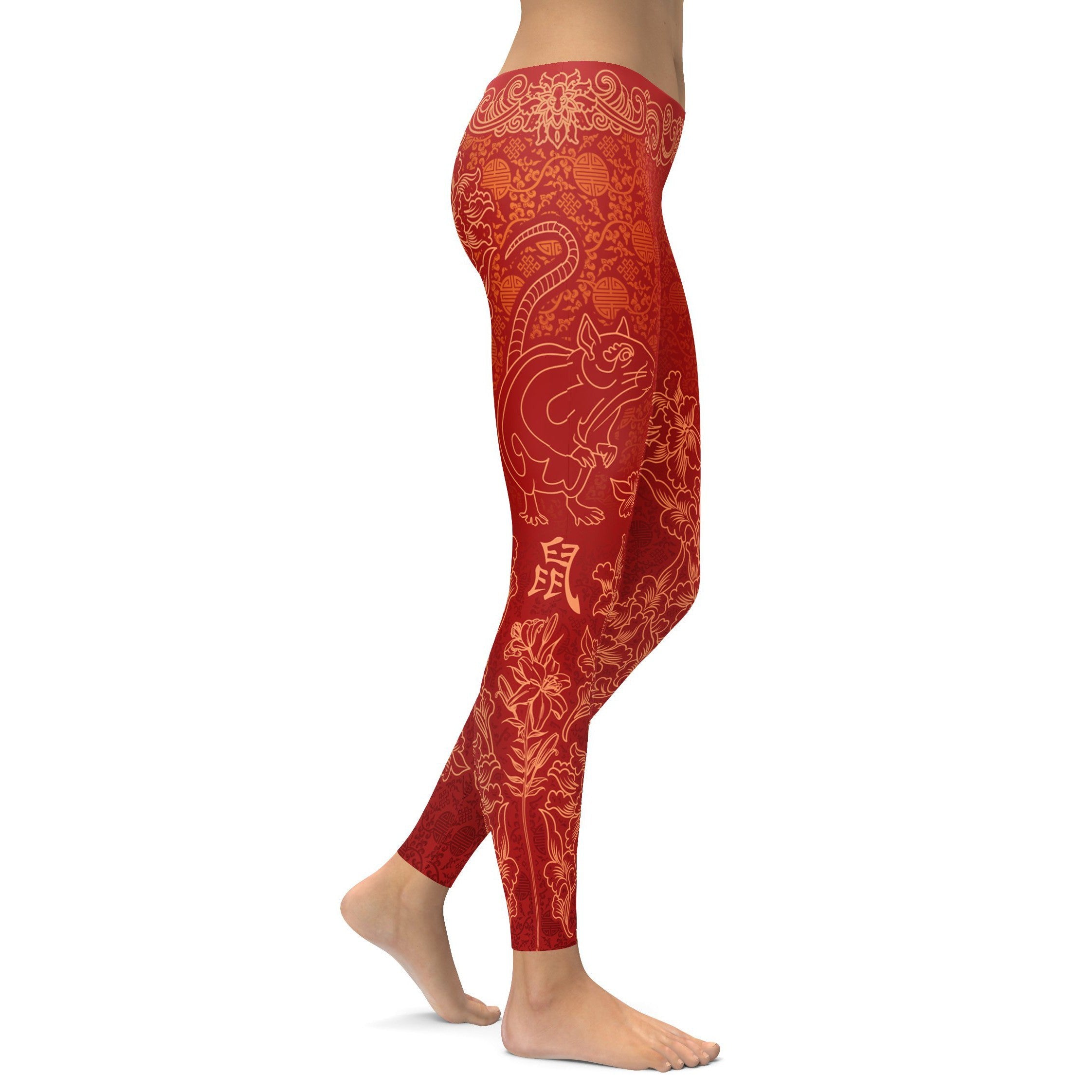 Chinese Zodiac Rat Leggings - GearBunch Leggings / Yoga Pants