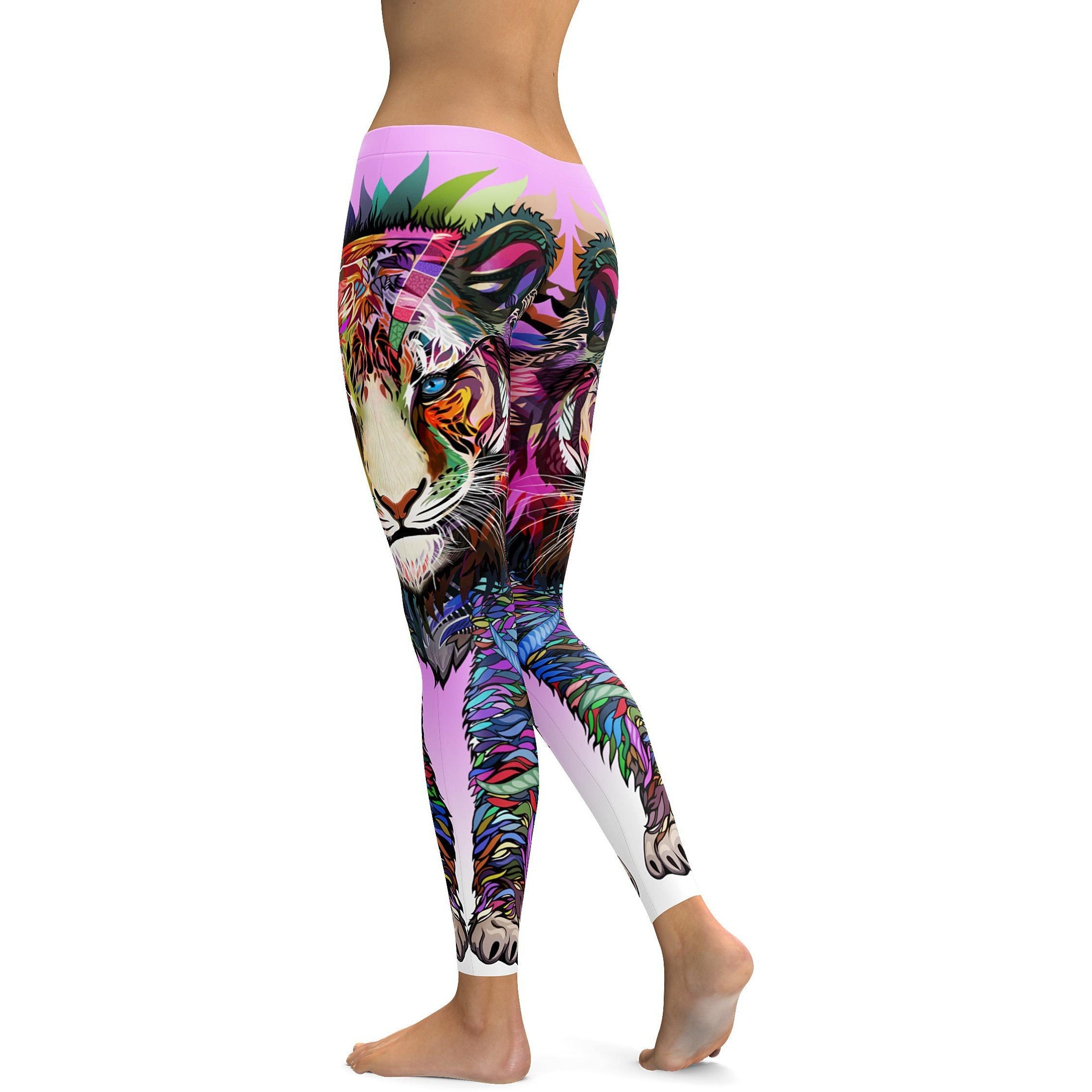 Colorful Full Lion Leggings - GearBunch Leggings / Yoga Pants