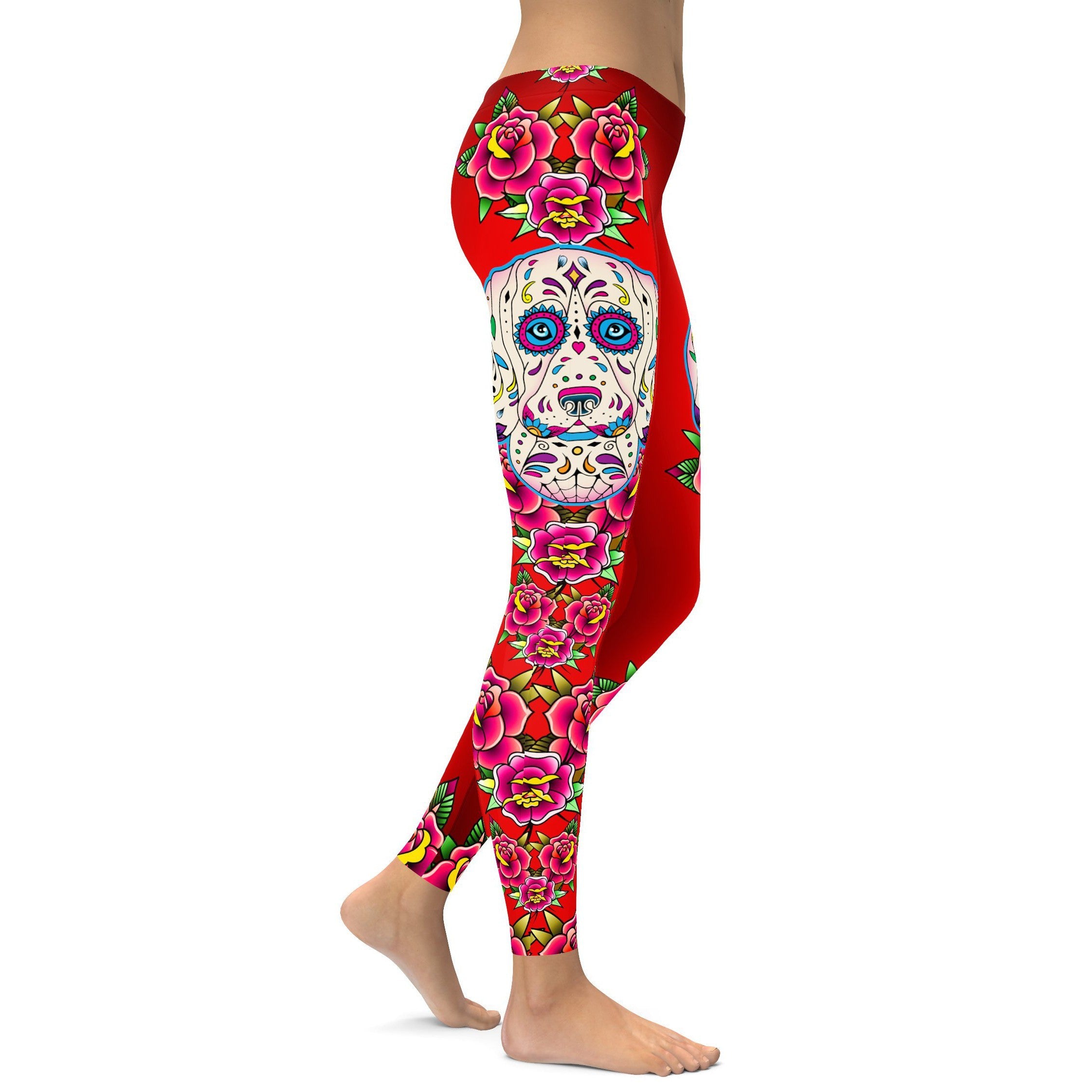 Sugar Skull Beagle Leggings