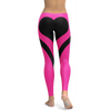 Black Heart Shaped Pink Leggings - Gearbunch