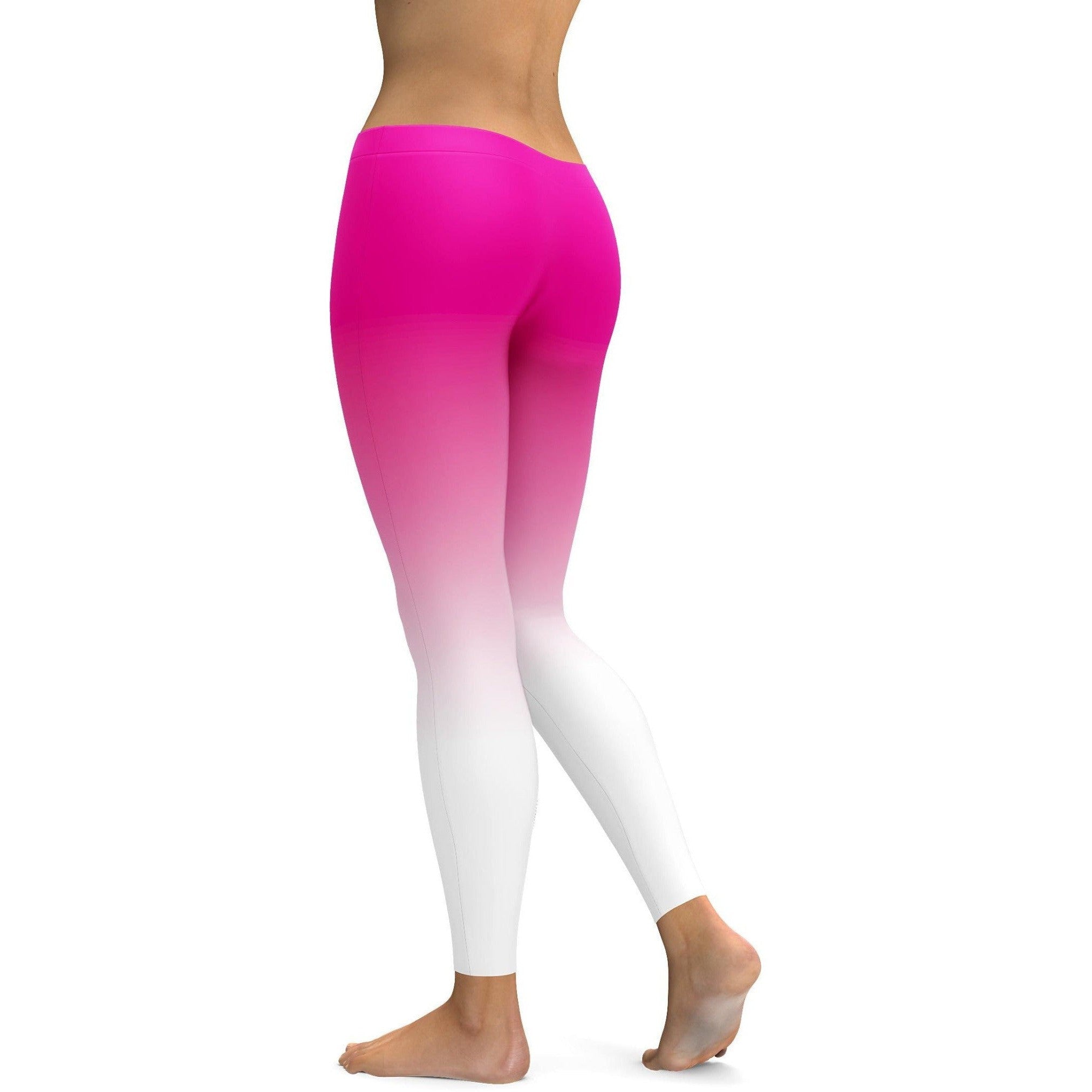 Ombre Pink to White Leggings | GearBunch