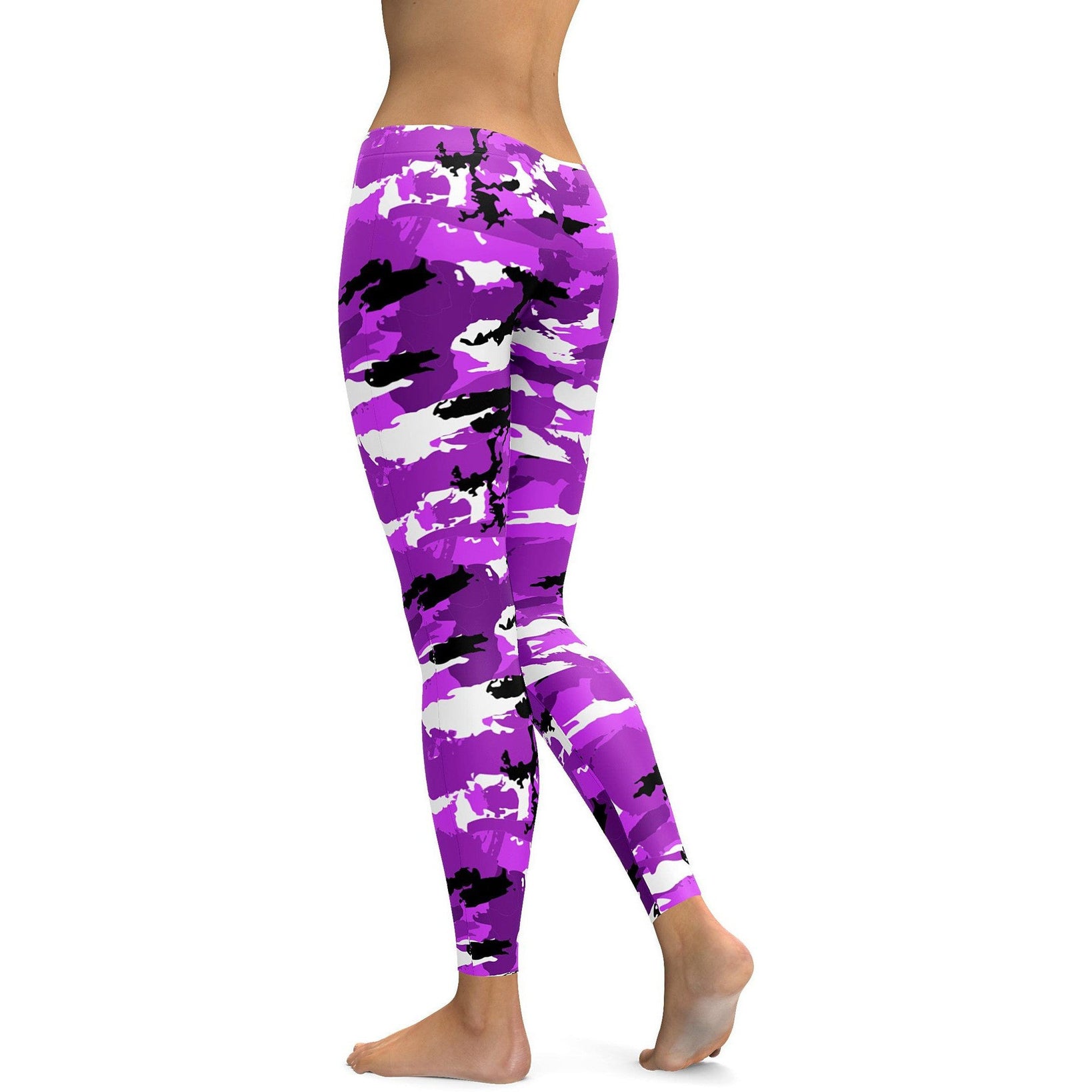 Purple Camo Leggings - GearBunch Leggings / Yoga Pants