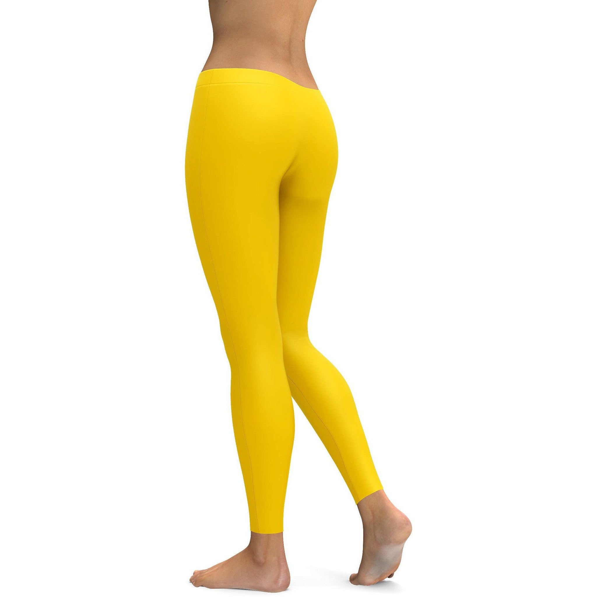 Solid Deep Yellow Leggings - GearBunch Leggings / Yoga Pants