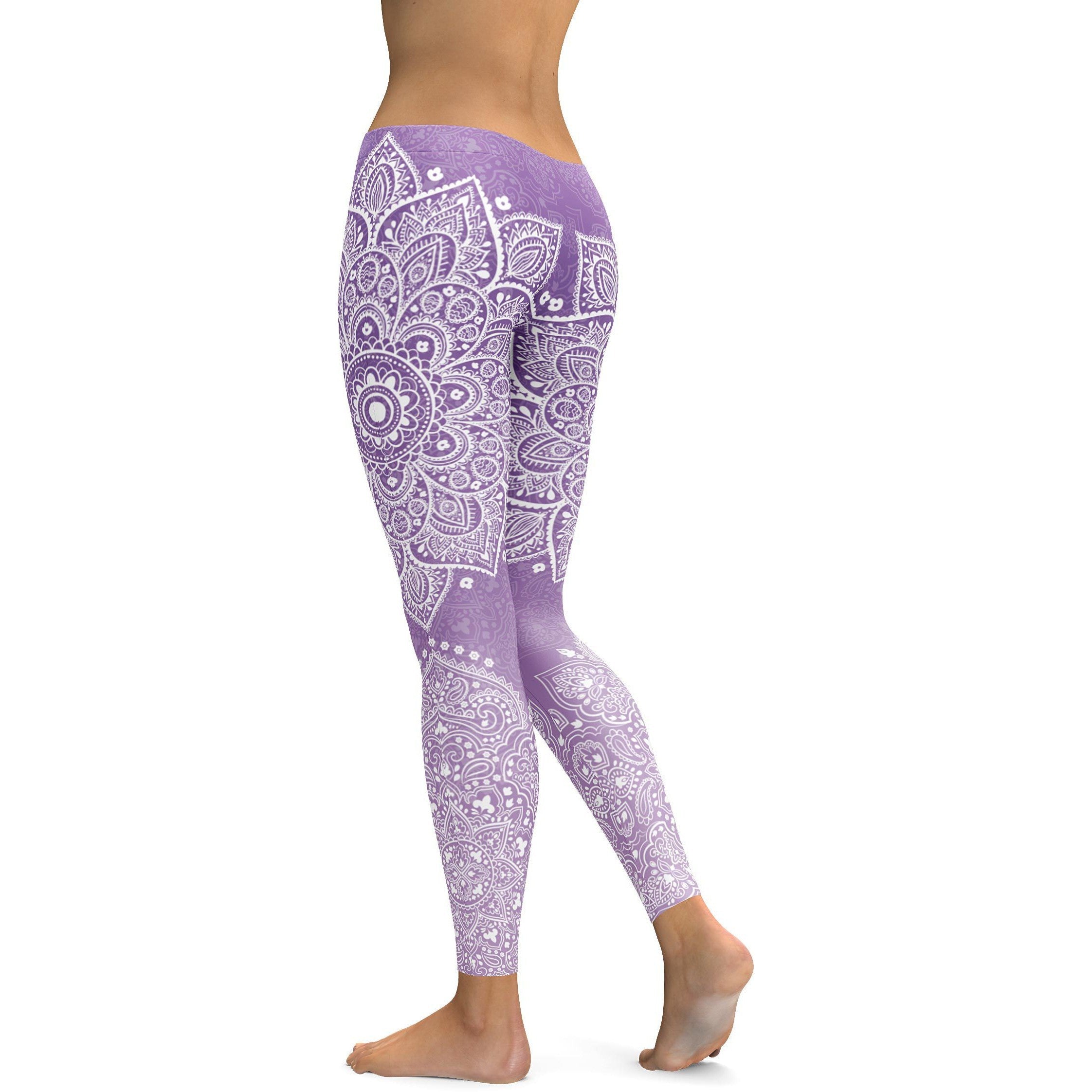 Lavender Mandala Leggings - GearBunch Leggings / Yoga Pants