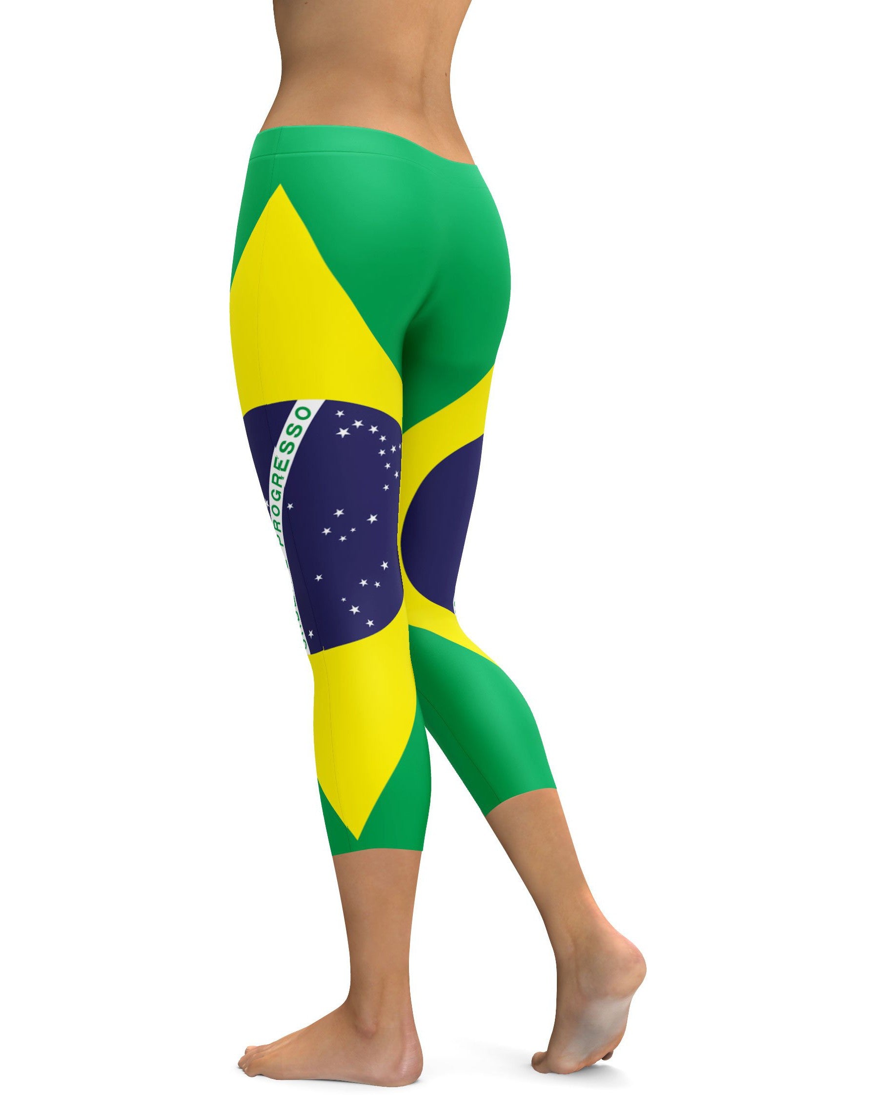 Brazilian Flag Capris - GearBunch Leggings / Yoga Pants