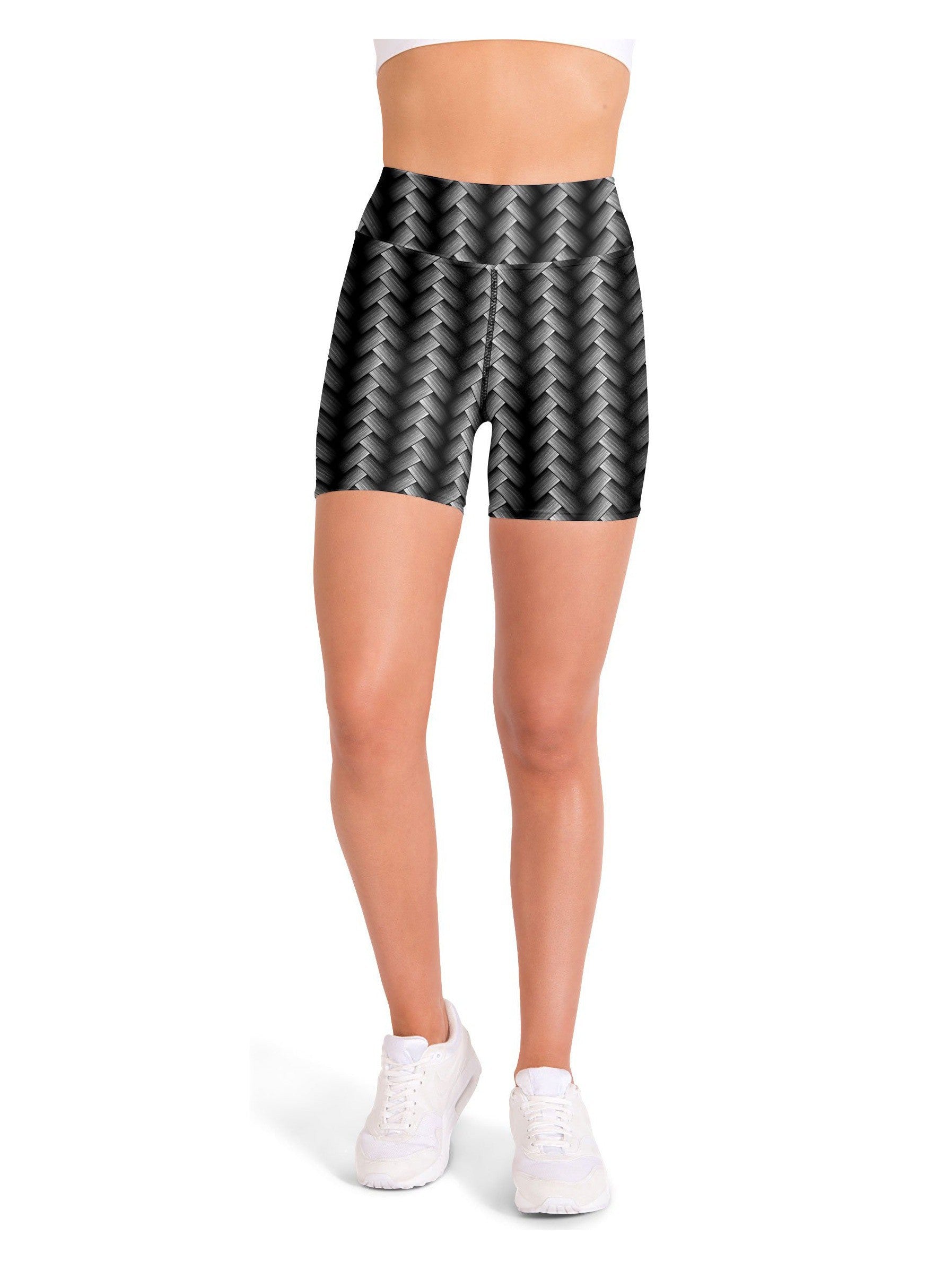 Woven Carbon Yoga Shorts Gearbunch