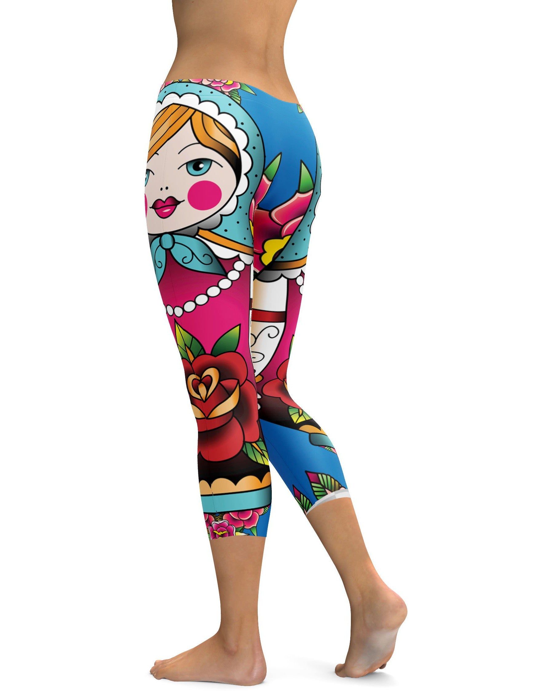 Russian Matryoshka Doll Capris - GearBunch Leggings / Yoga Pants