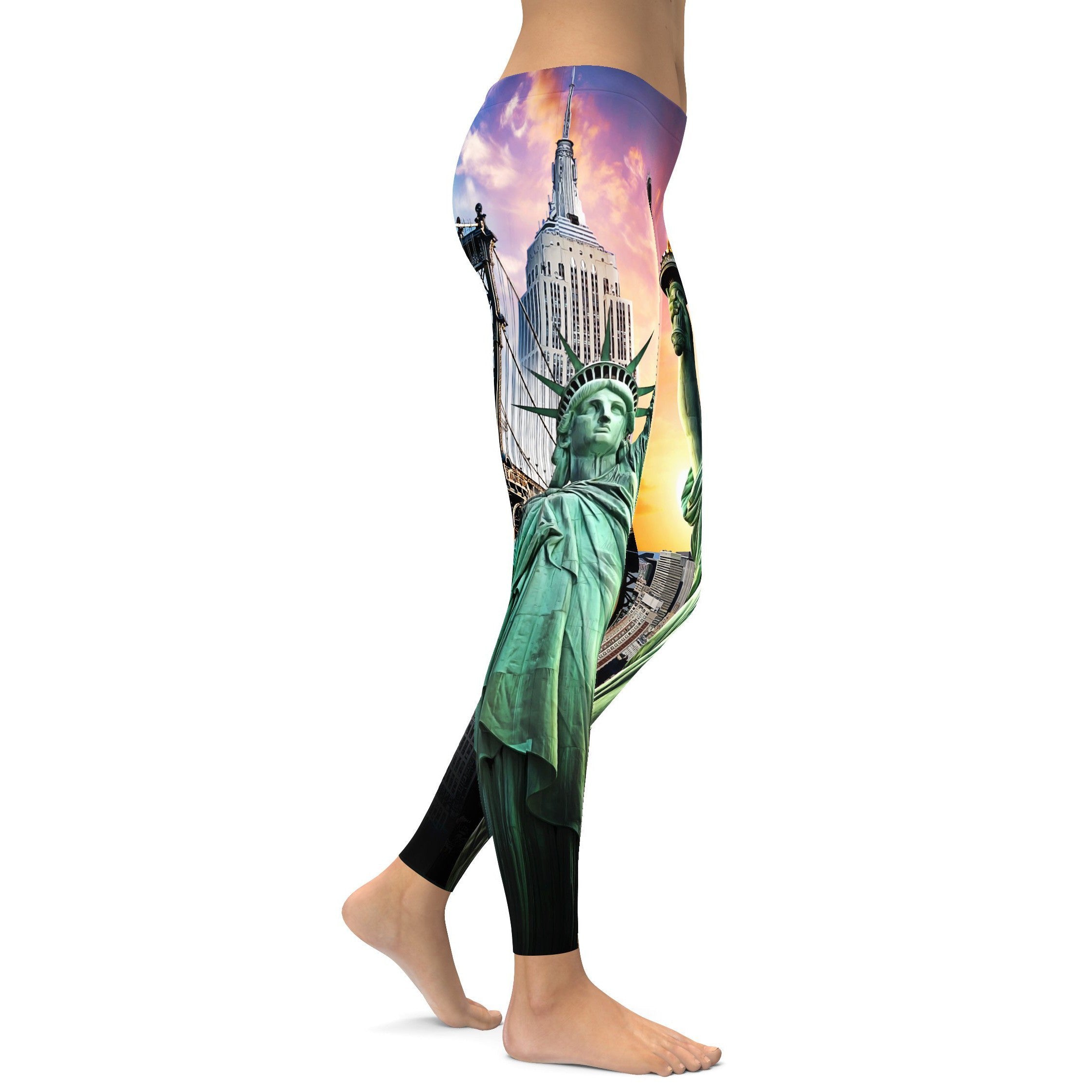 NYC Statue of Liberty Leggings - GearBunch Leggings / Yoga Pants