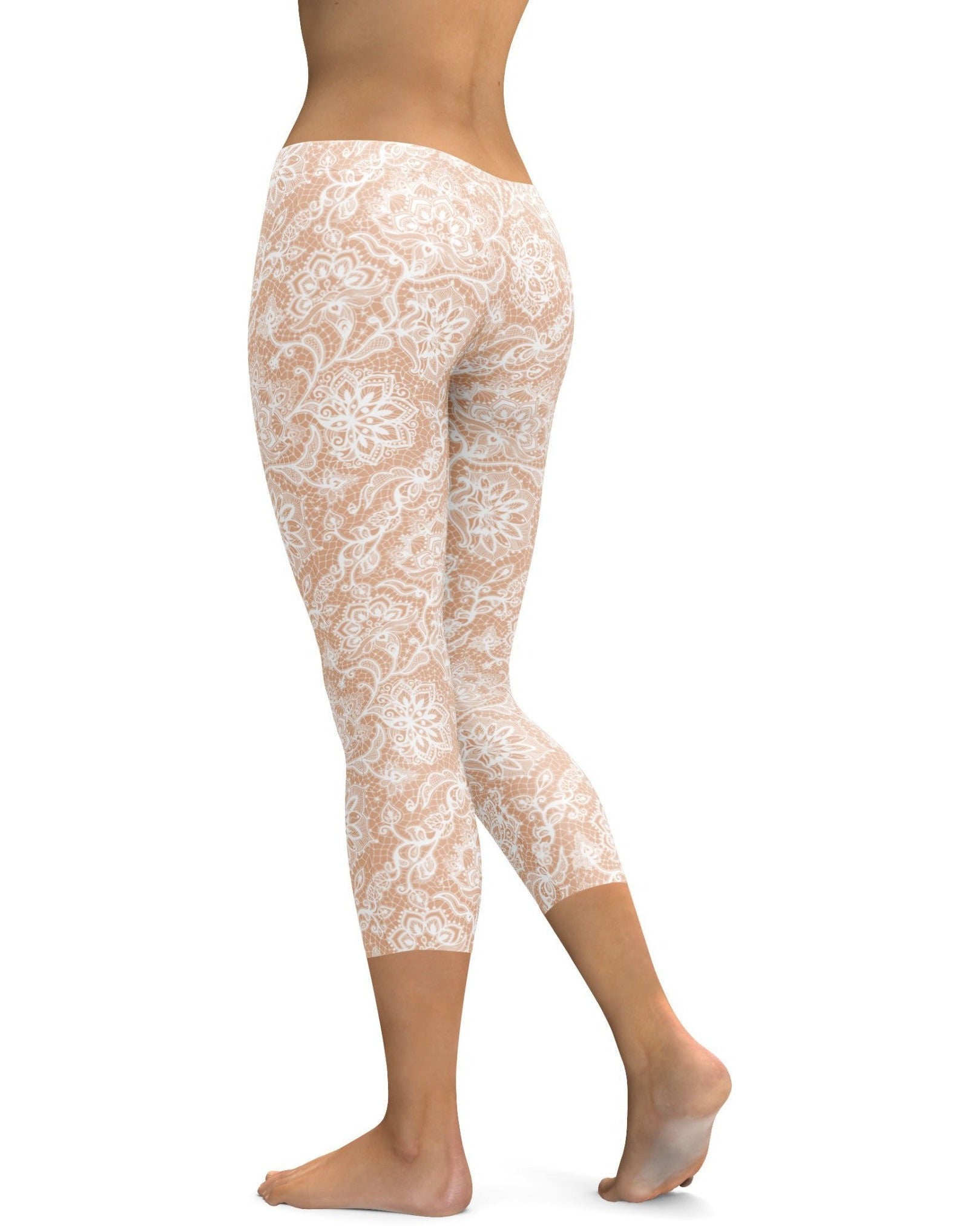 White Faux Lace Capris | Gearbunch