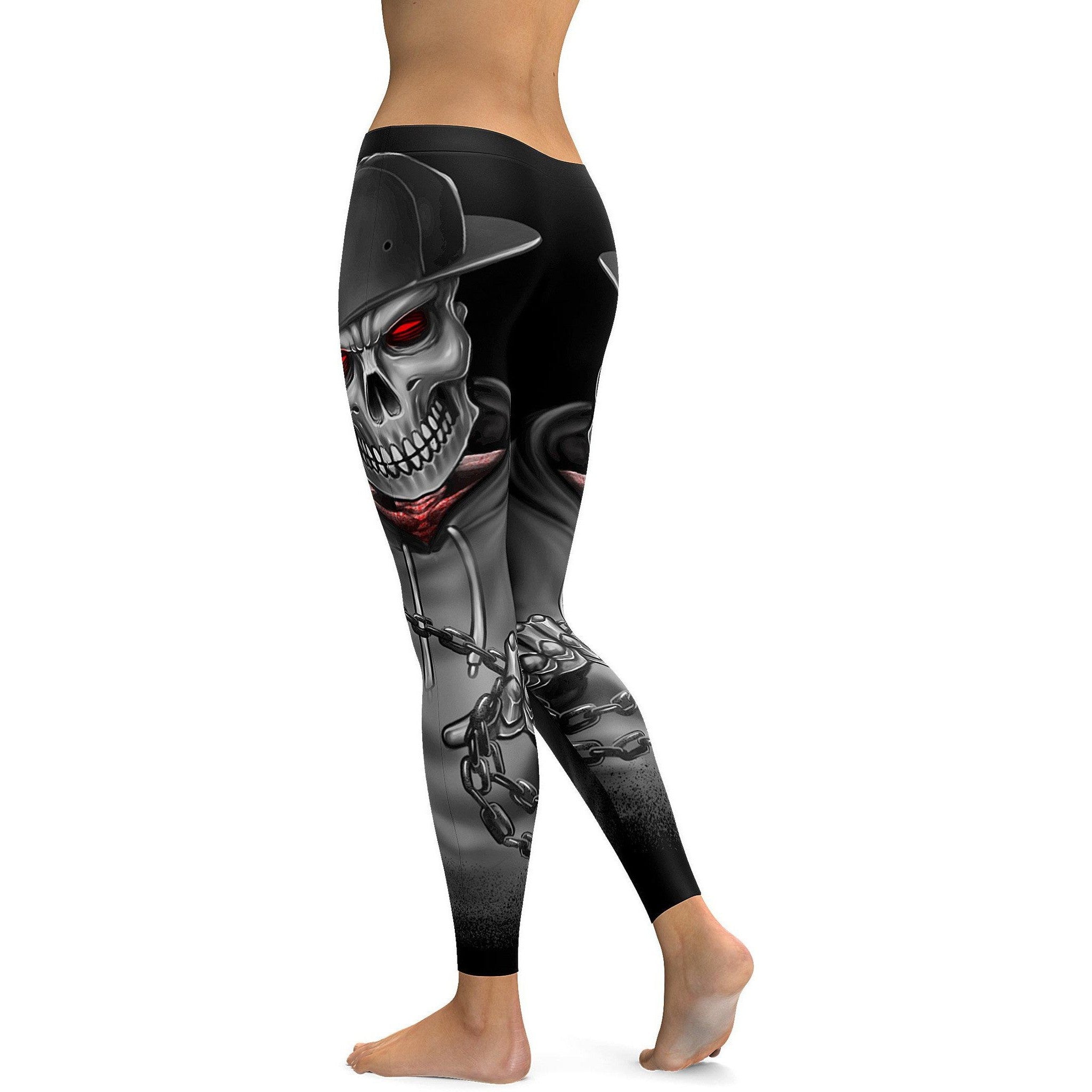 Evil Skeleton Leggings - GearBunch Leggings / Yoga Pants