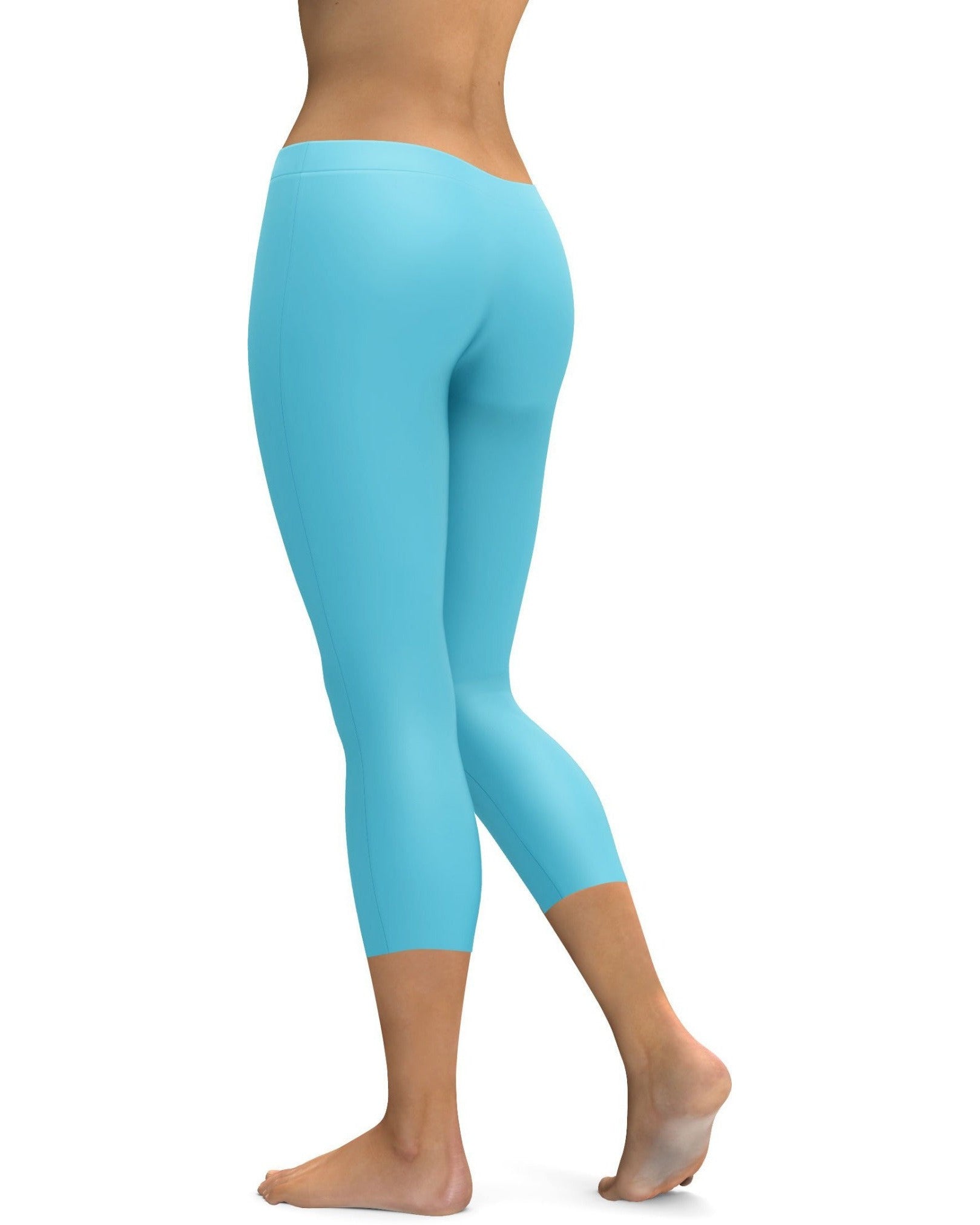 Solid Baby Blue Capris | Gearbunch