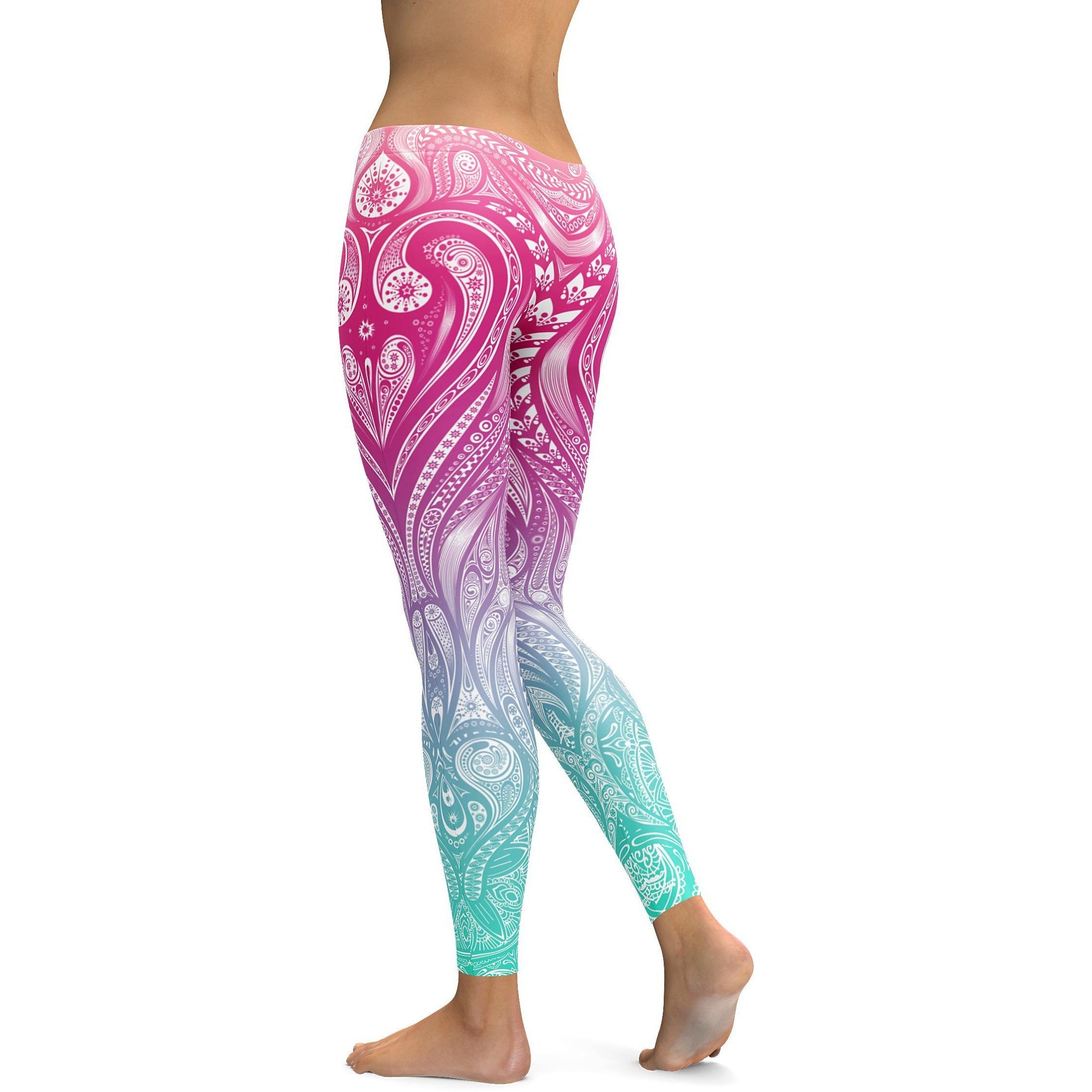 Bright Ornament Pattern Leggings for women with dazzling colors