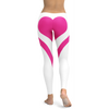 Pink Heart Shaped White Leggings - Gearbunch