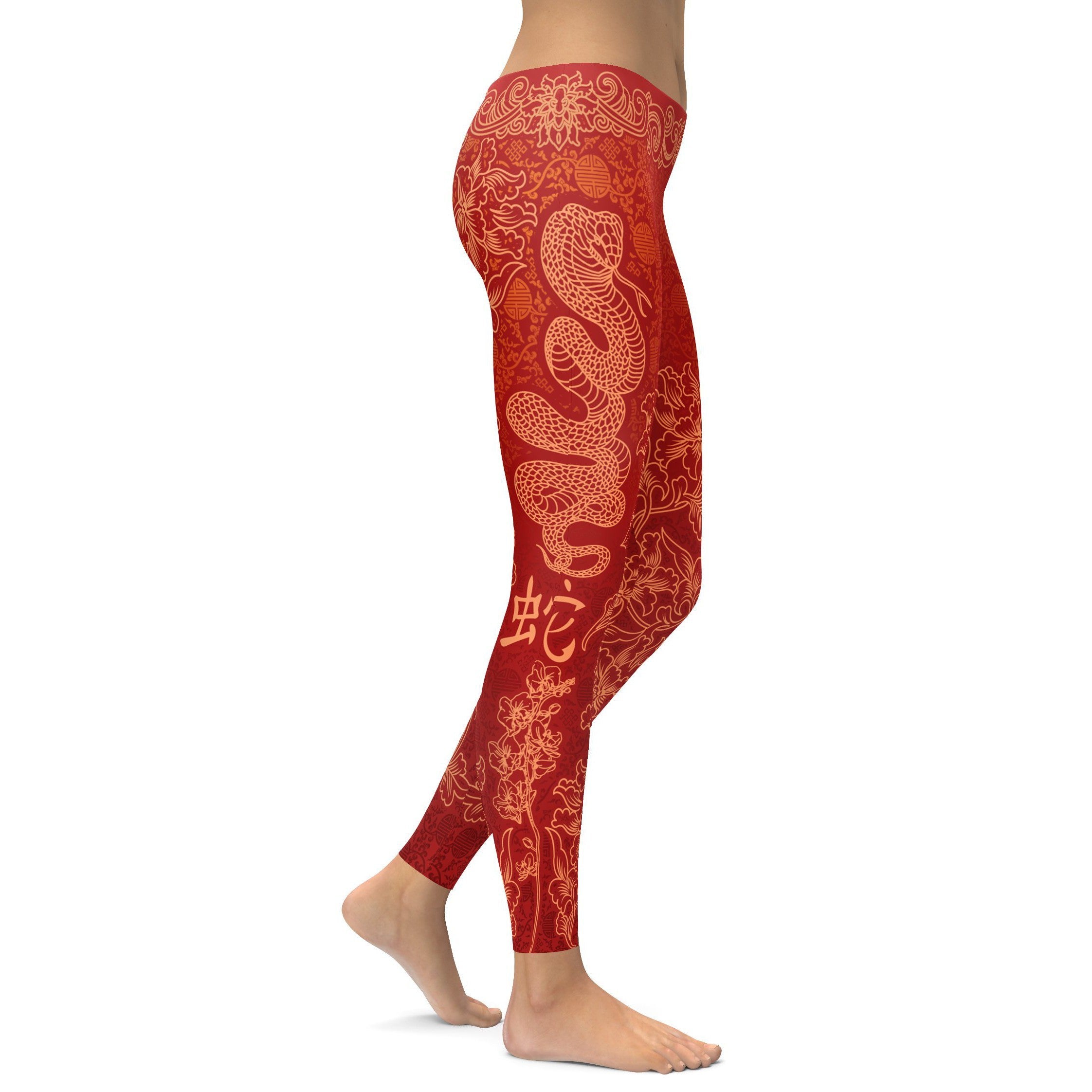 Chinese Zodiac Snake Leggings - GearBunch Leggings / Yoga Pants