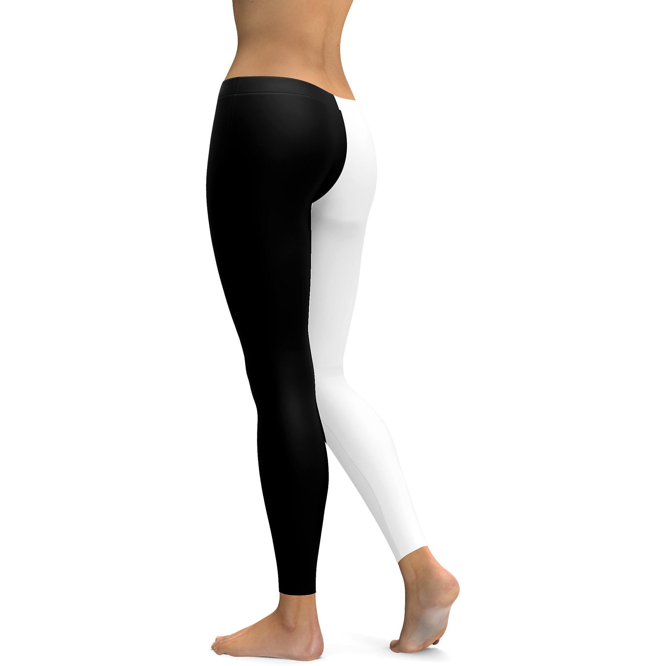 Two Tone Black & White Leggings