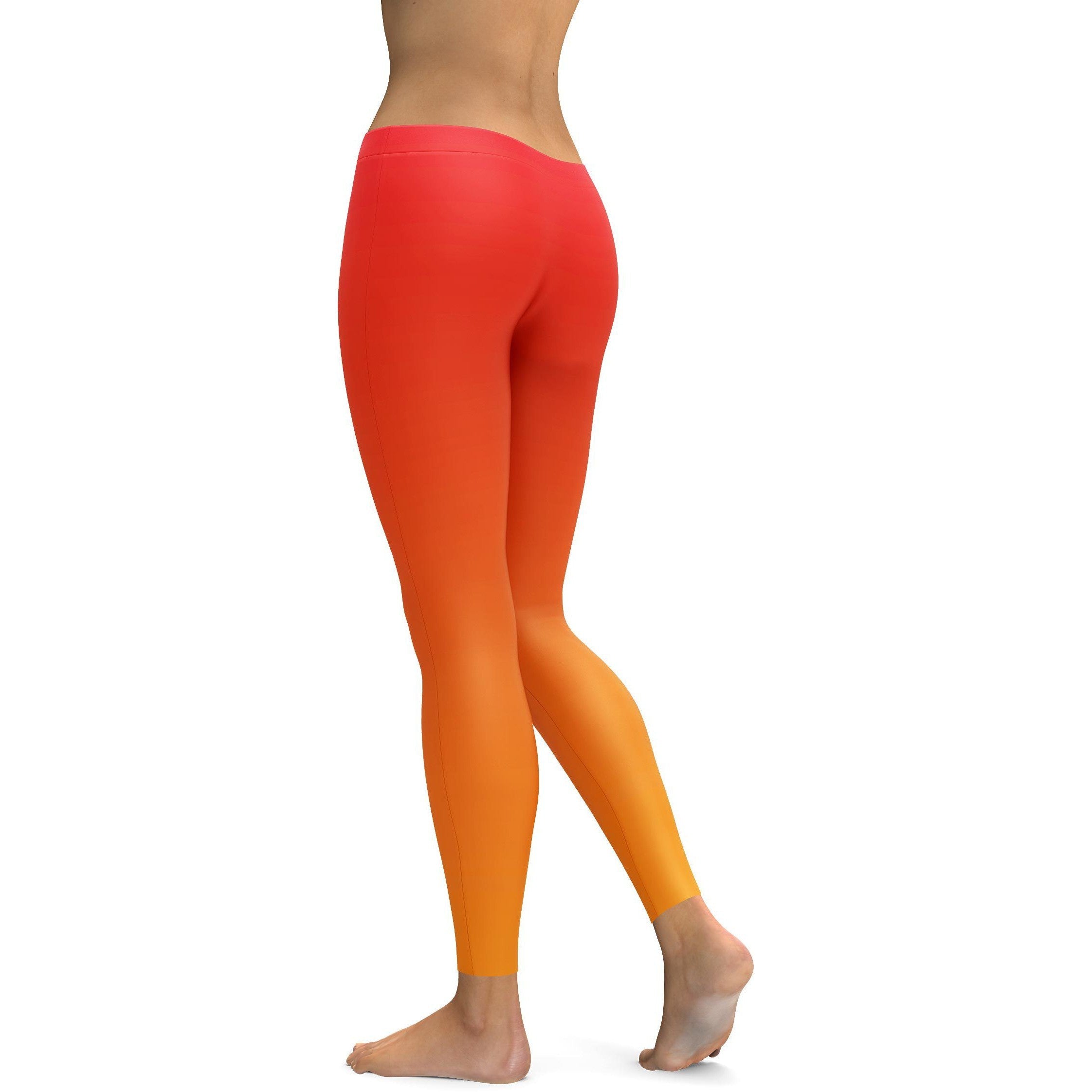 Ombre Hot Orange Leggings - GearBunch Leggings / Yoga Pants